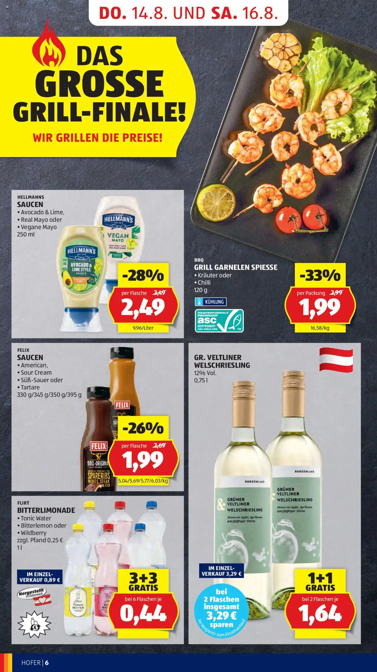 Hofer AT akciós ujság - amely érvényes a következő dátumtól: 14.08.2025 | Oldal: 8 | Termékek: Tonic, Lime, Grill, Vegán