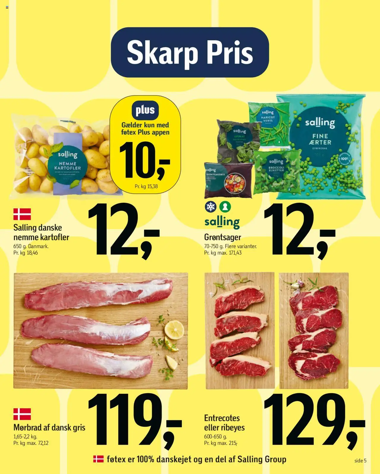 Føtex Tilbudsavis gyldig fra 15.08.2025 | Side: 5 | Produkter: Cepillo moldeador, Kartofler, Broccoli, Spinat