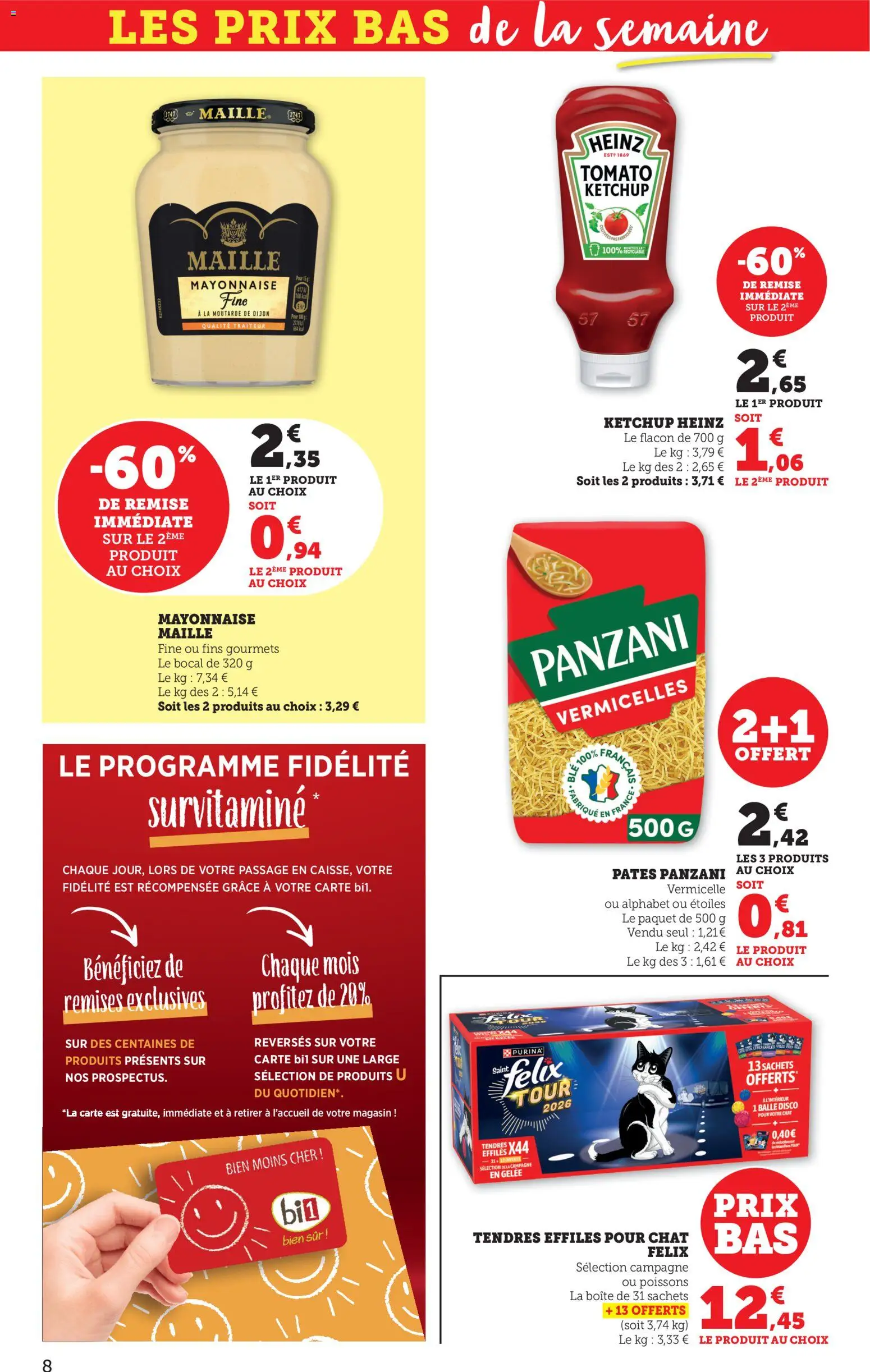 {H1} | Page: 8 | Produits: Moutarde, Pâtes, Ketchup, Gelée