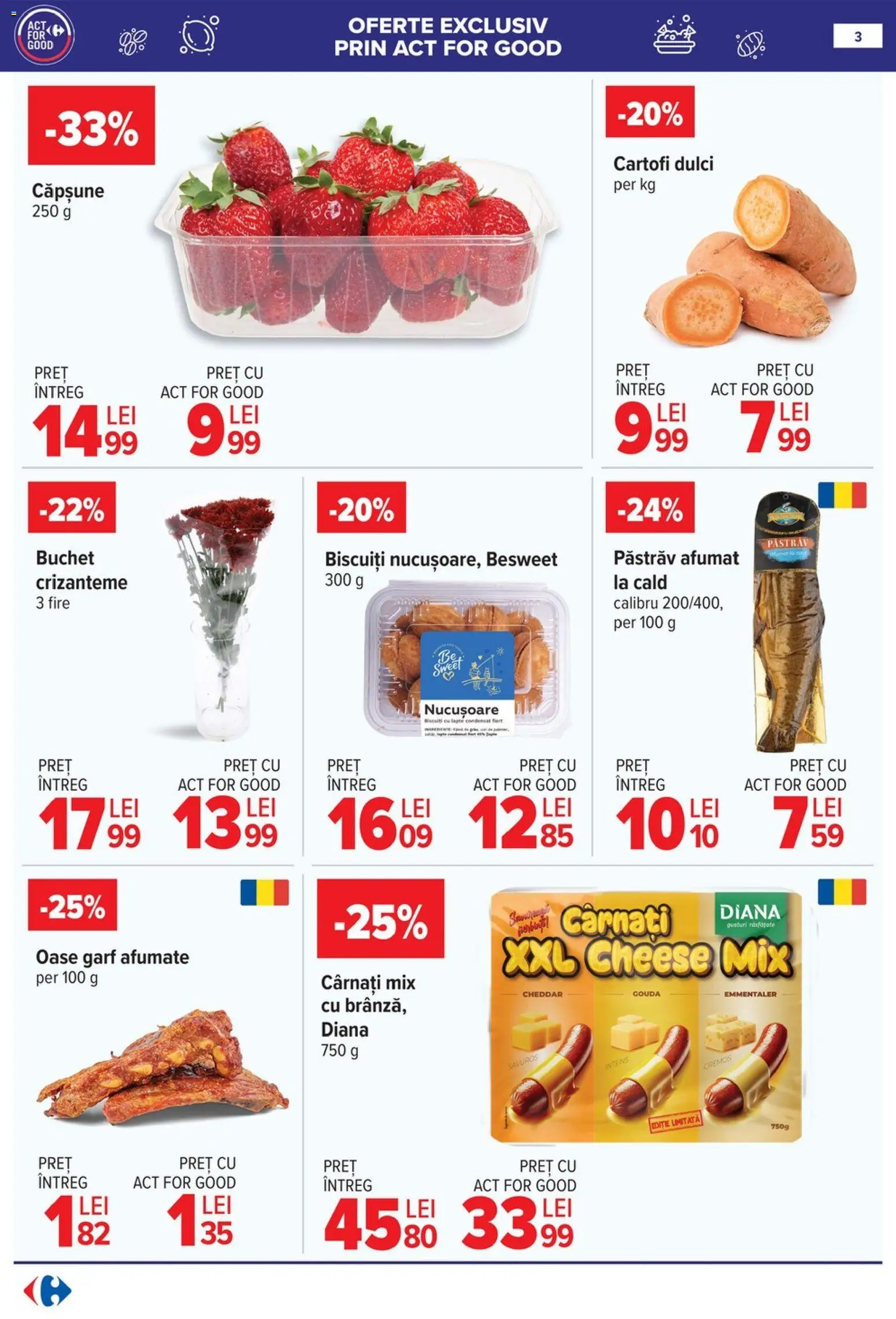 Noul catalog Carrefour – valabil de la 14.01.2026 | Pagină: 4 | Produse: Biscuiți, Cartofi, Gouda, Cârnați