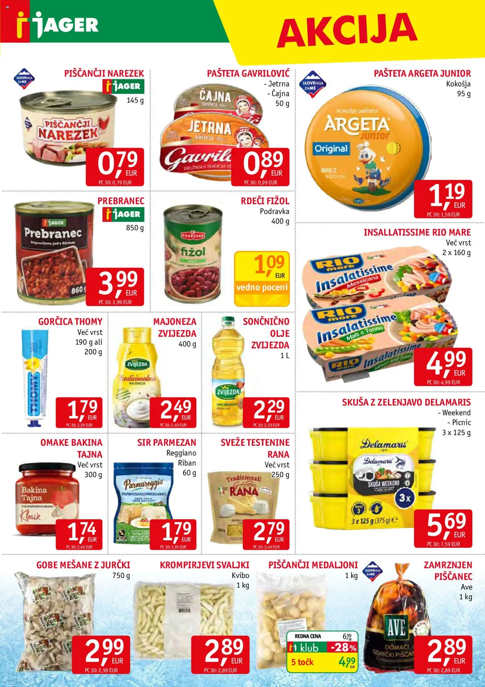 Novi Jager katalog ponudbe – veljaven od 14.01.2026 | Stran: 9 | Izdelki: Pašteta, Sir, Olje, Testenine