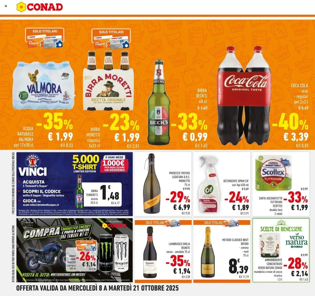 Volantino Conad del 08.10.2025 | Pagina: 20 | Prodotti: Detergente, Birra Moretti, Gioco, Asciugatutto