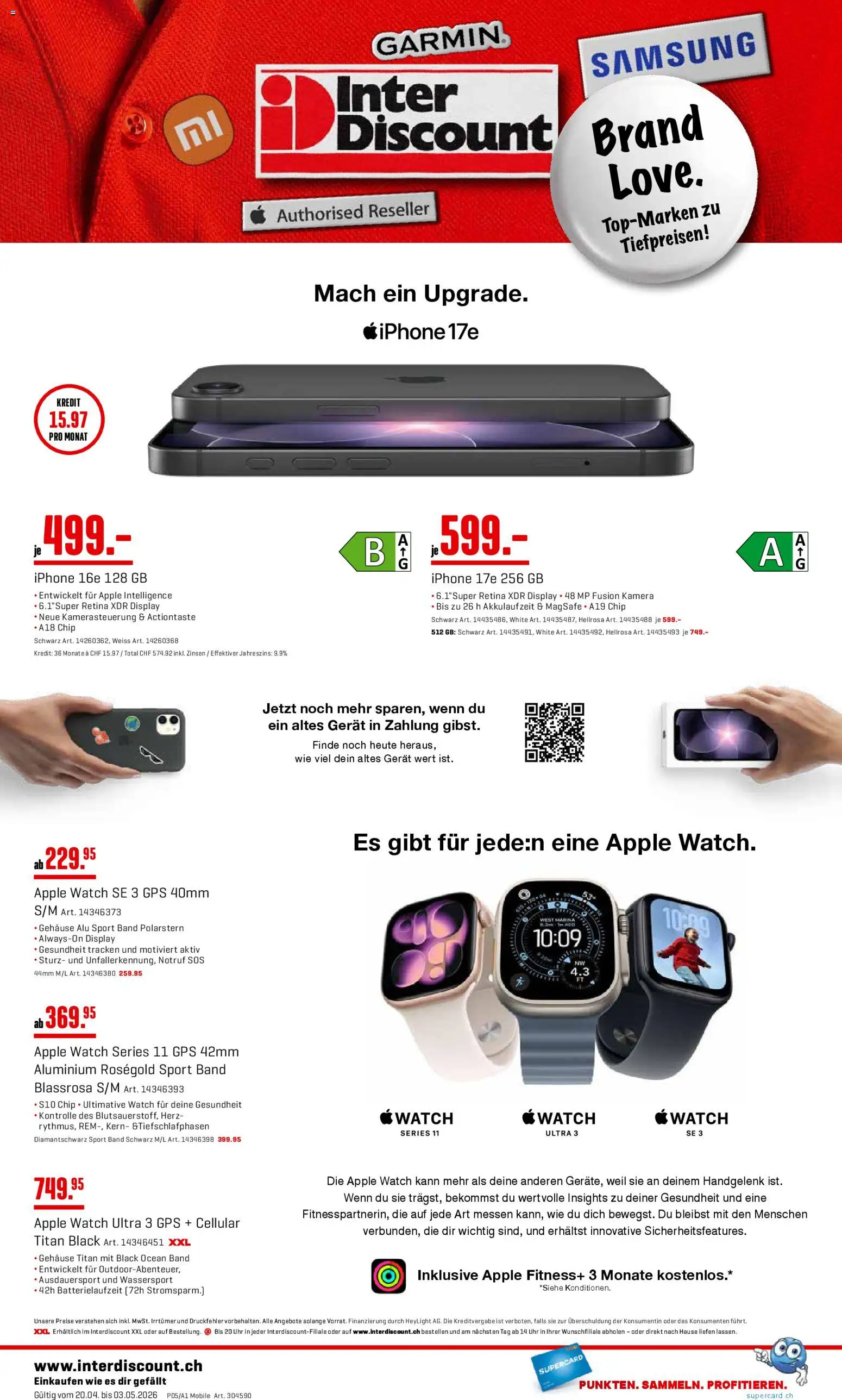 Interdiscount aktionen Mobile – gültig ab 20.04.2026 | Seite: 4 | Produkte: Kamera, Apple, Iphone, Apple Watch