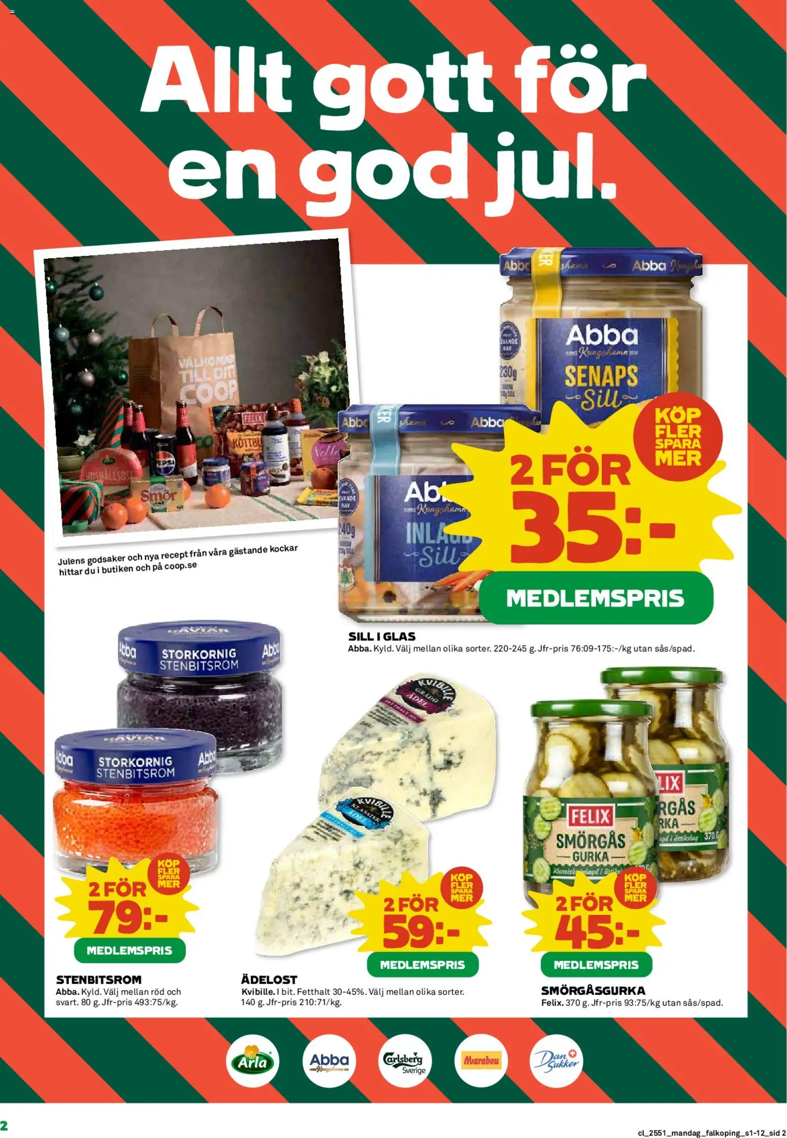 Coop reklamblad aktuell från 15.12.2025 | Sida: 2 | Produkter: Sill, Smör, Gurka