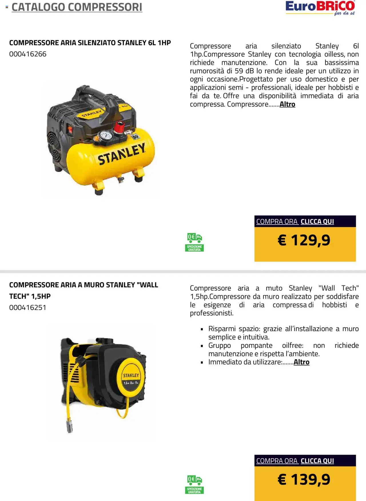 Volantino Eurobrico del 23.07.2025 | Pagina: 18 | Prodotti: Compressore