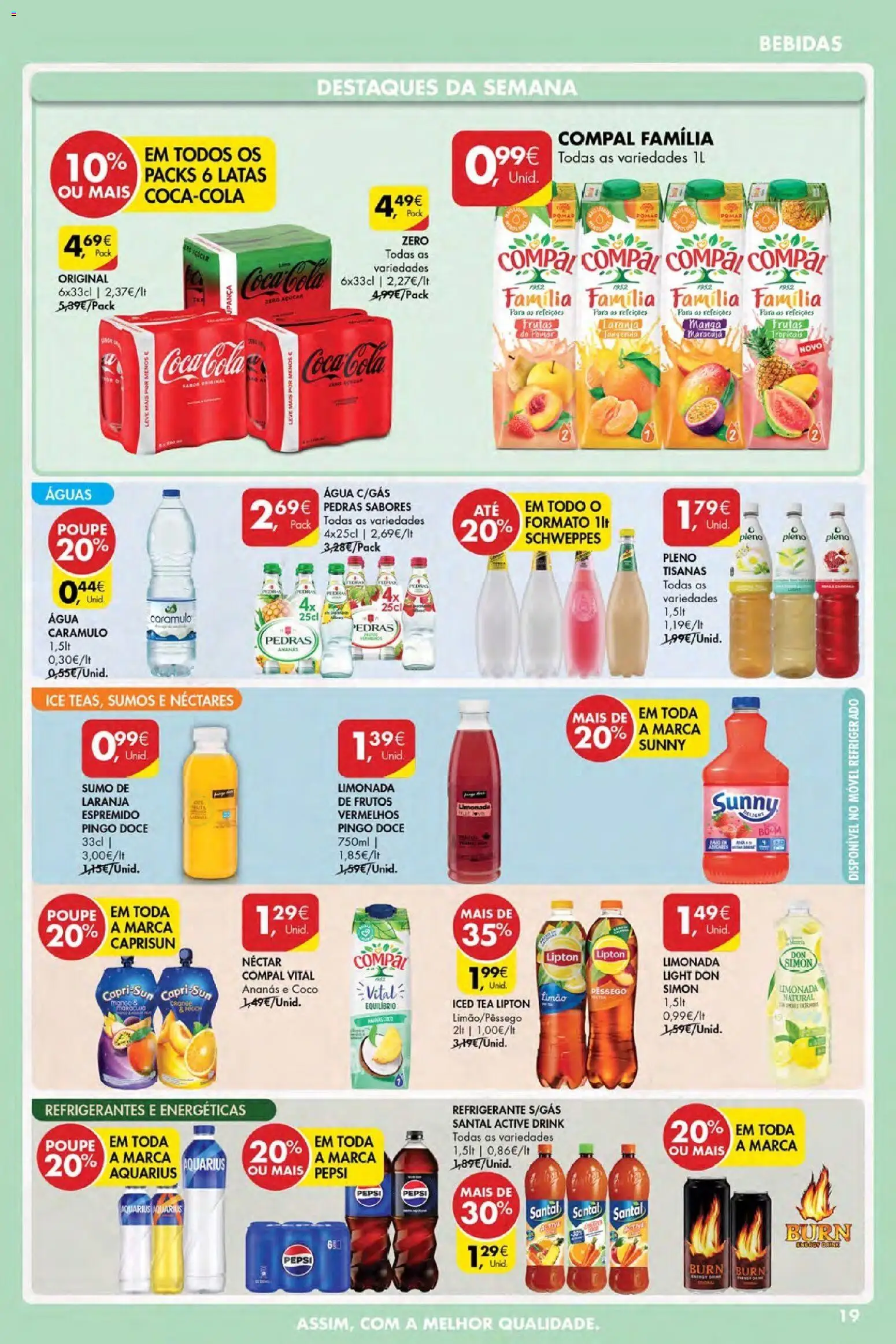Pingo Doce Poupe Esta Semana Açores │ válido de 05.03.2026 | Página: 19 | Produtos: Agua, Refrigerante, Açúcar, Água com gás
