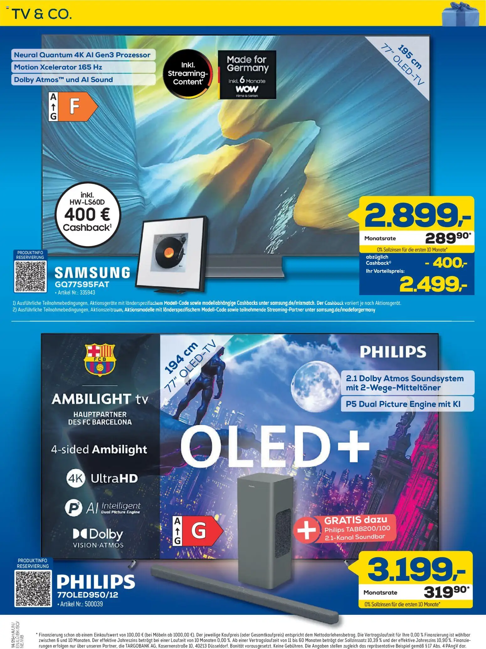 Euronics Prospekt Berlet – gültig ab 26.03.2026 | Seite: 17 | Produkte: Samsung, Soundbar, Soundsystem, TV