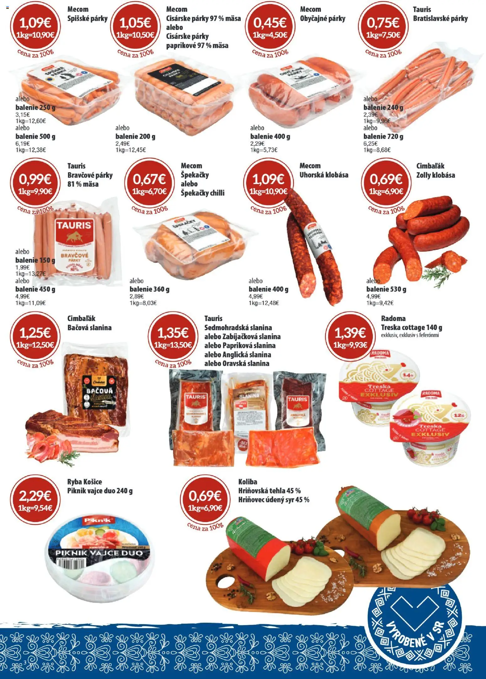 Nové Sintra akcie – leták je platný od 08.01.2026 | Strana: 3 | Produkty: Syr, Slanina, Ryba, Treska