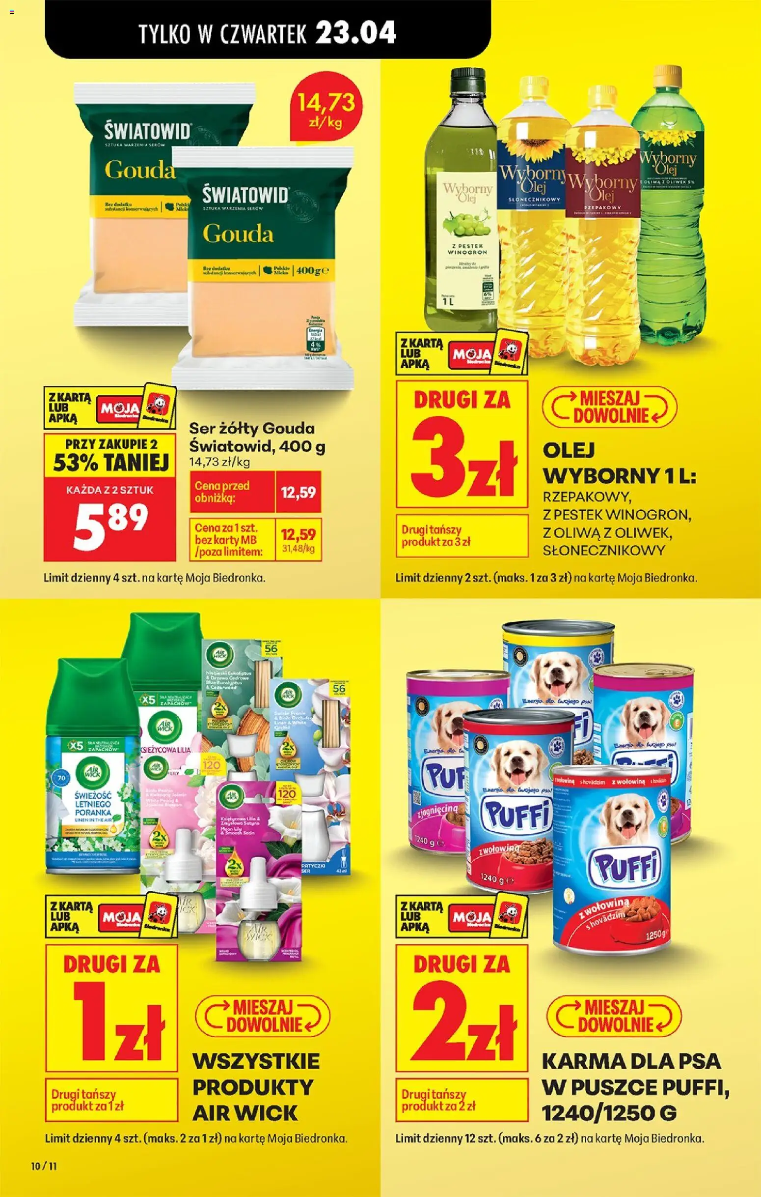 Biedronka Polsko leták - Codziennie niskie ceny od 23.04.2026 | Strana: 24 | Produkty: Gouda, Olej, Air Wick, Karty