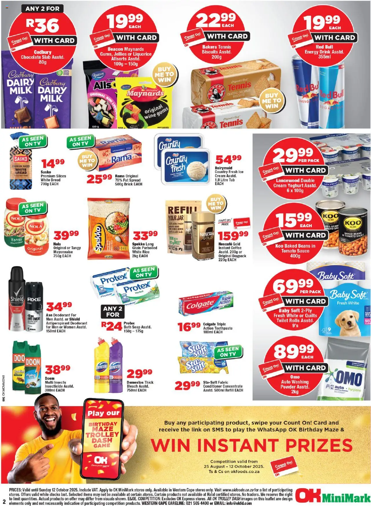 New OK Foods catalogue – valid from 24.09.2025 | Page: 2 | Products: Yoghurt, TV, Toilet, Powder