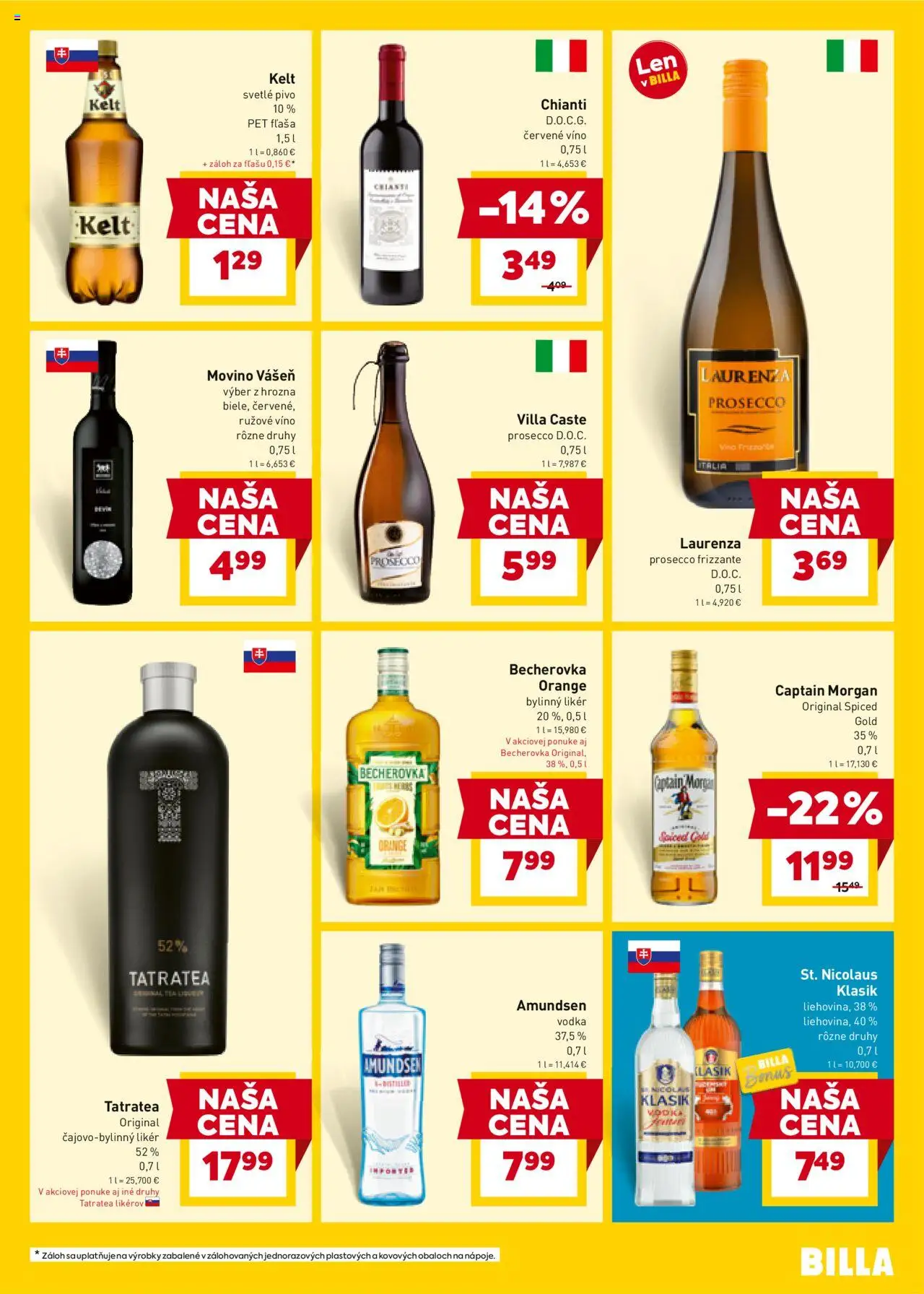 Billa leták │ platný od 06.08.2025 | Strana: 17 | Produkty: Víno, Prosecco, Červené víno, Vodka