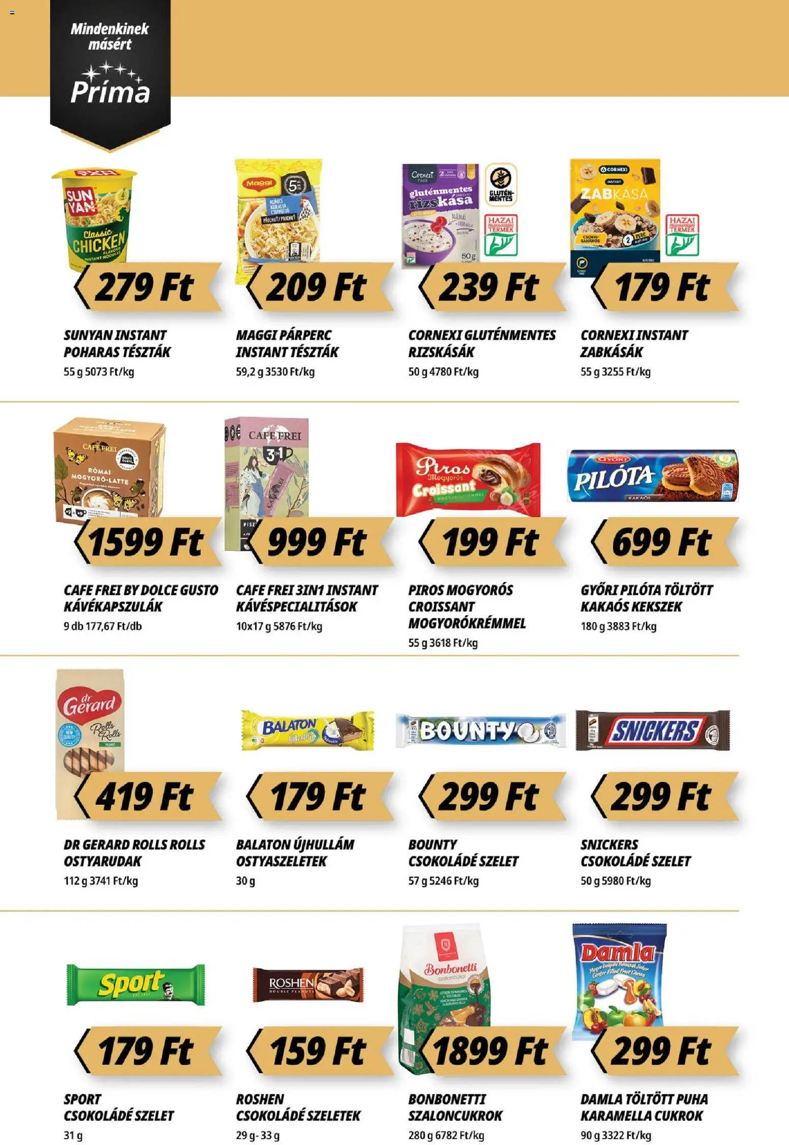 CBA Príma akciós ujság - amely érvényes a következő dátumtól: 20.11.2025 | Oldal: 8 | Termékek: Dolce Gusto, Maggi, Csokoládé, Gluténmentes