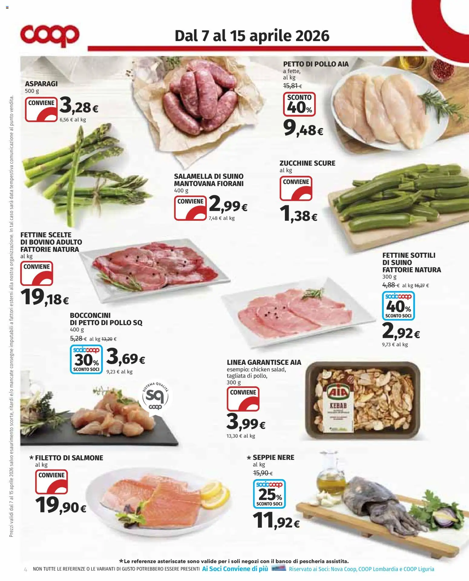 Volantino COOP del 07.04.2026 | Pagina: 4 | Prodotti: Petto di Pollo, Pollo, Suino, Data
