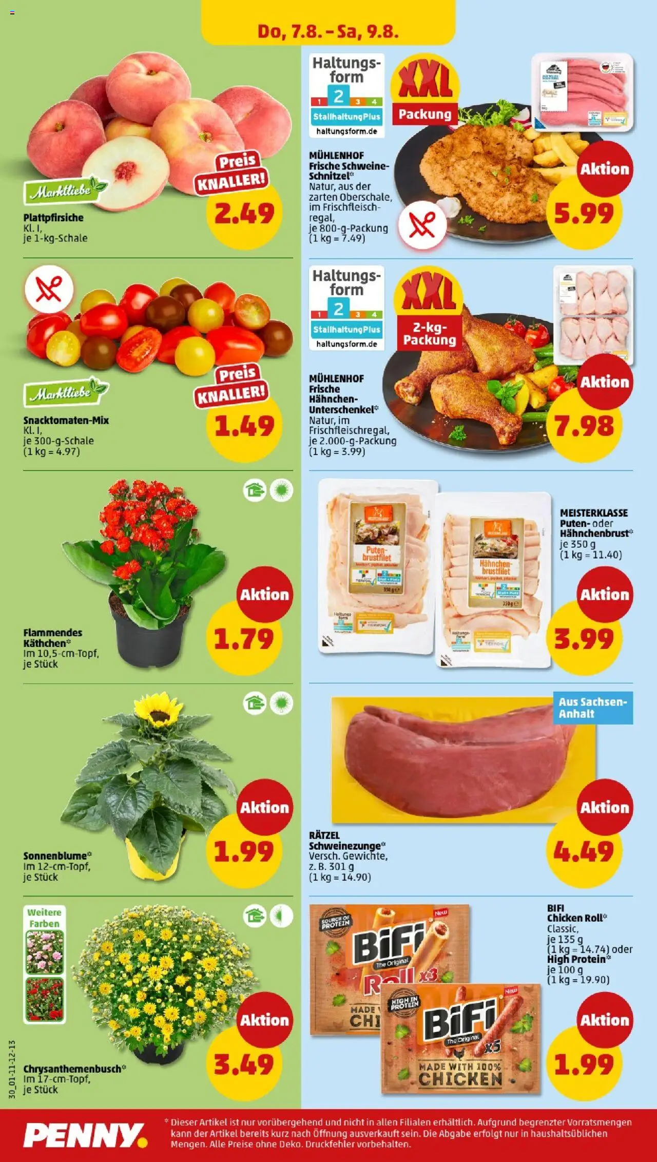 Penny - Mecklenburg-Vorpommern - gültig ab dem 04.08.2025 | Seite: 30 | Produkte: Hahnchen, Bifi, Schnitzel