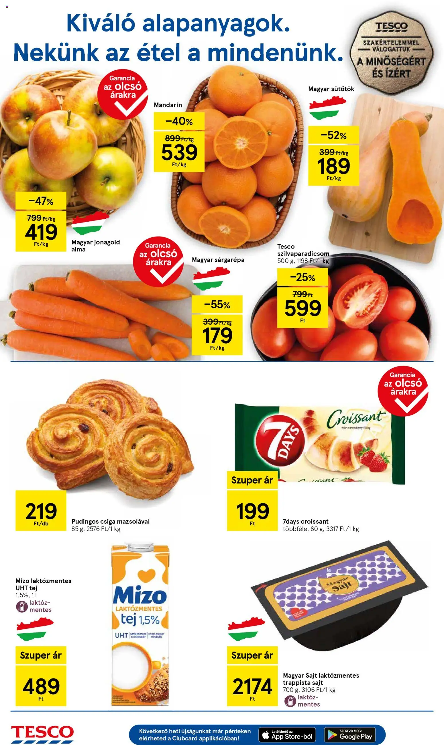 Tesco akciós ujság - amely érvényes a következő dátumtól: 30.10.2025 | Oldal: 2 | Termékek: Sütőtök, Sárgarépa, Sajt, Alma