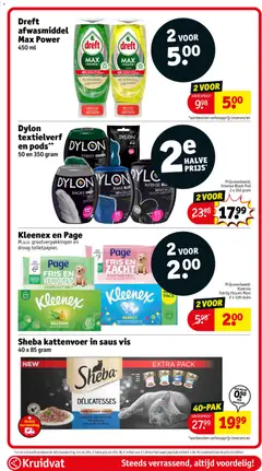 Sheba kattenvoer in saus vis, Kattenvoer in saus vis, 40 x 85 gram - Voorbeeld van een folder van Kruidvat, geldig van 09.02.2026 | Pagina: 66 | Producten: Vis, Saus, La, Tissues