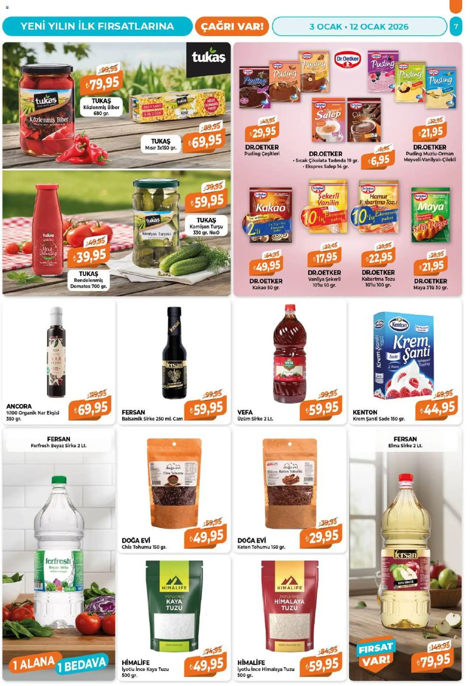 Çağrı Market Katalog - 03.01.2026 tarihinden itibaren geçerlidir | Sayfa: 7 | Ürünler: Krem, Üzüm, Nar, Ocak