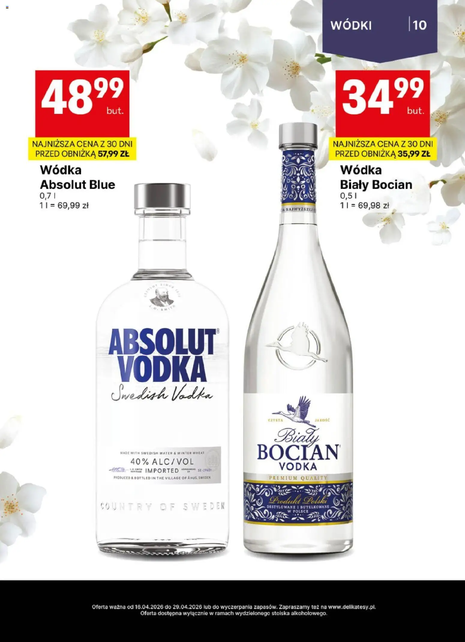 Delikatesy Centrum gazetka - DeliBarek od 16.04.2026 | Strona: 10 | Produkty: Wódka Absolut, Vodka, Wódka