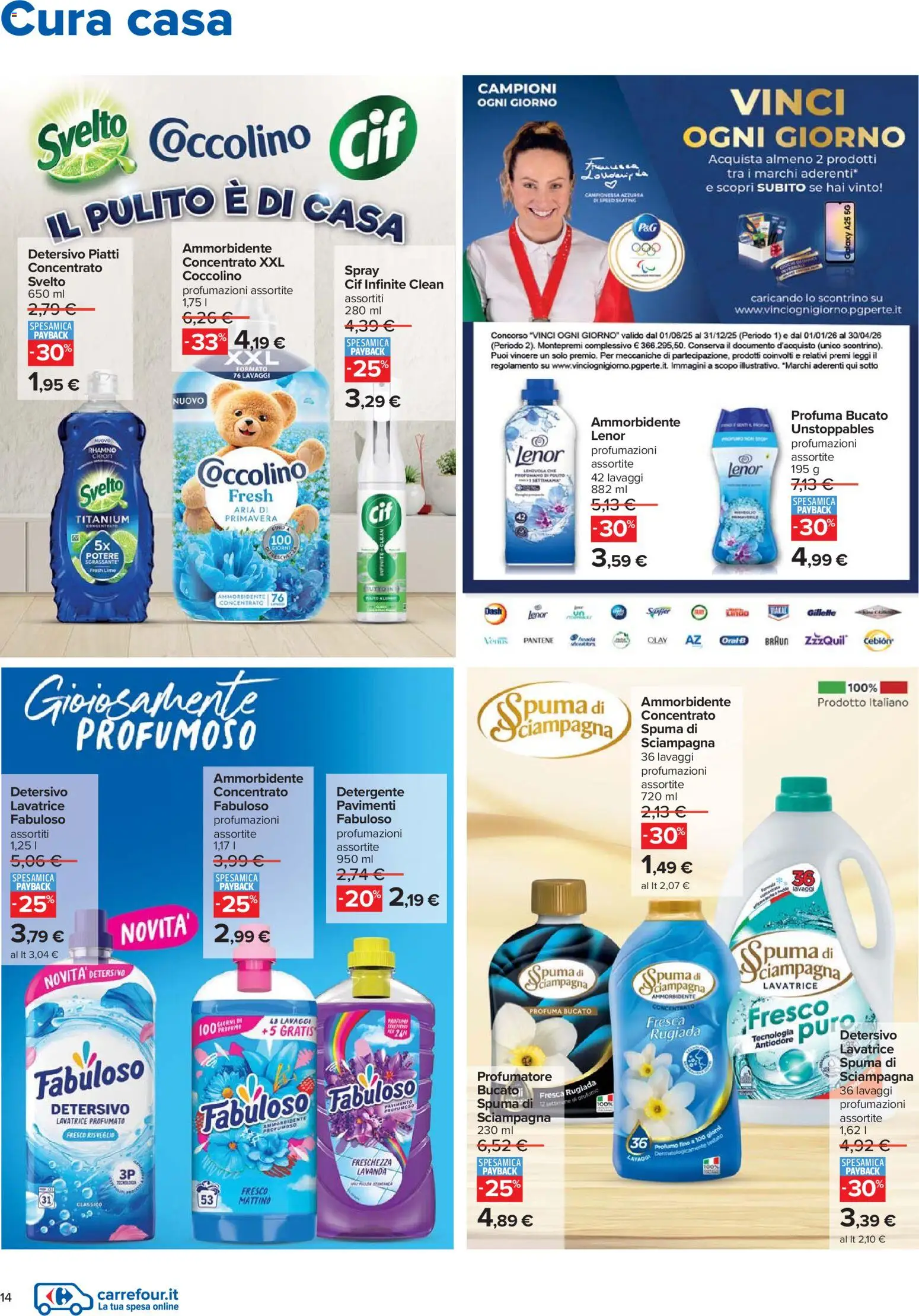Volantino Carrefour del 27.11.2025 | Pagina: 14 | Prodotti: Ammorbidente, Detergente, Lavanda, Profumo