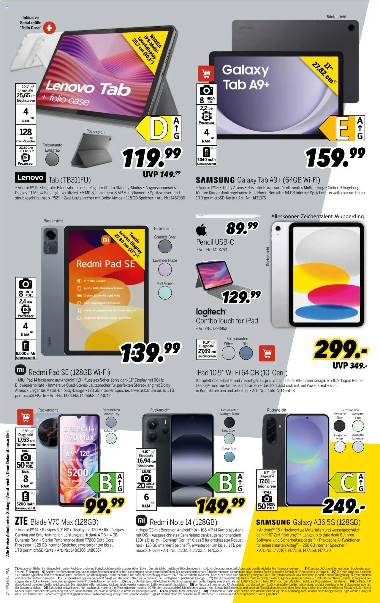Medimax Prospekt 	 - gültig ab dem 16.08.2025 | Seite: 4 | Produkte: Lenovo, Ipad, Samsung, Wasser