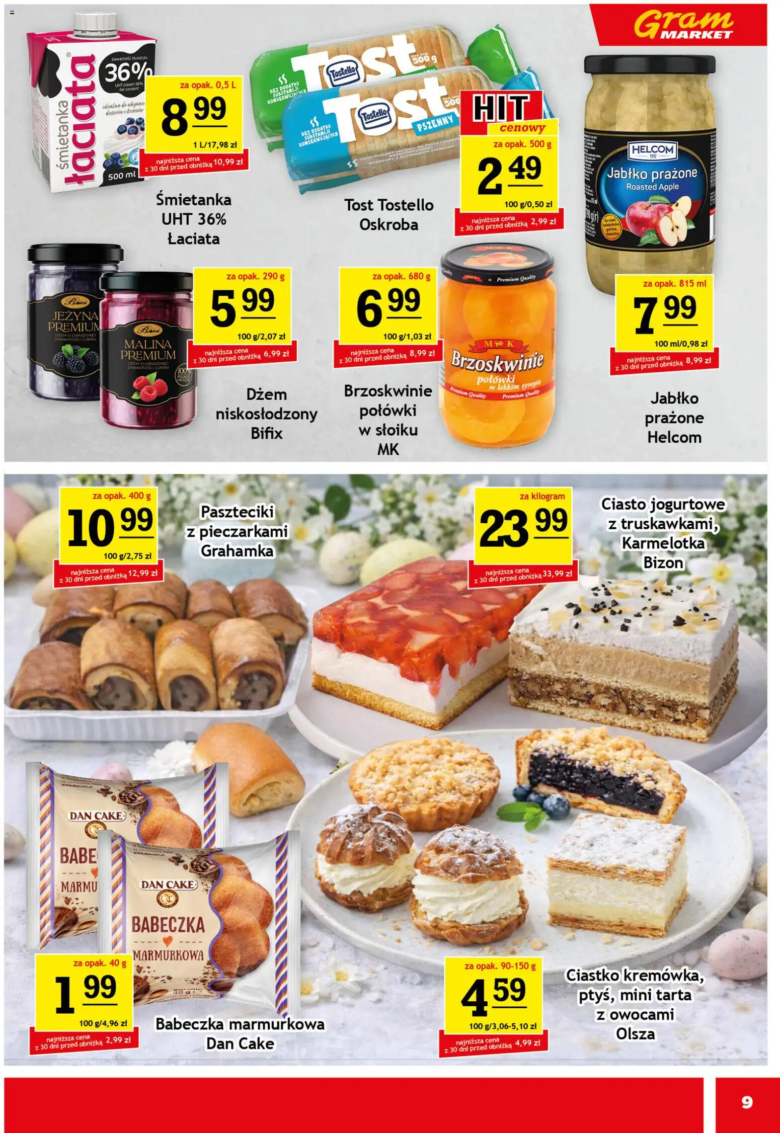Gram Market gazetka od 18.03.2026 | Strona: 9 | Produkty: Malina, Ciasto, Dżem, Brzoskwinie