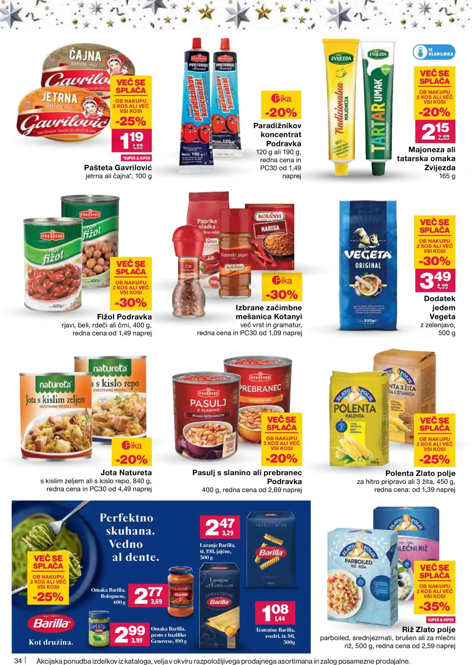 Novi Mercator katalog ponudbe – veljaven od 04.12.2025 | Stran: 34 | Izdelki: Kos, Pesto, Majoneza, Omaka