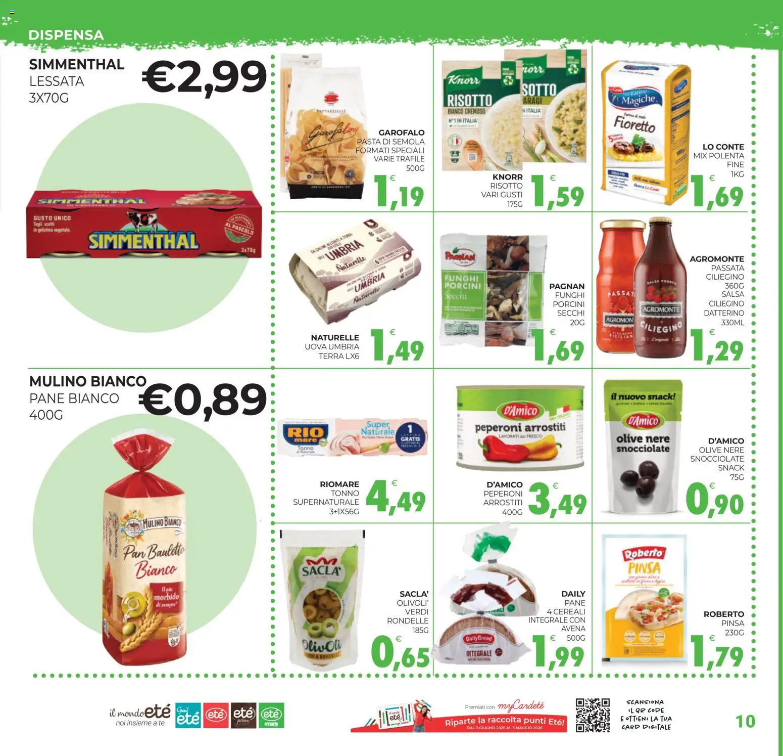 Volantino Eté del 27.01.2026 | Pagina: 10 | Prodotti: Uova, Cereali, Olive, Pasta