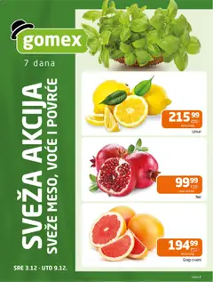 Gomex katalog - pregled Gomex kataloga - važi od 03.12.2025 | Strana: 2 | Proizvode: Grejp, Limun