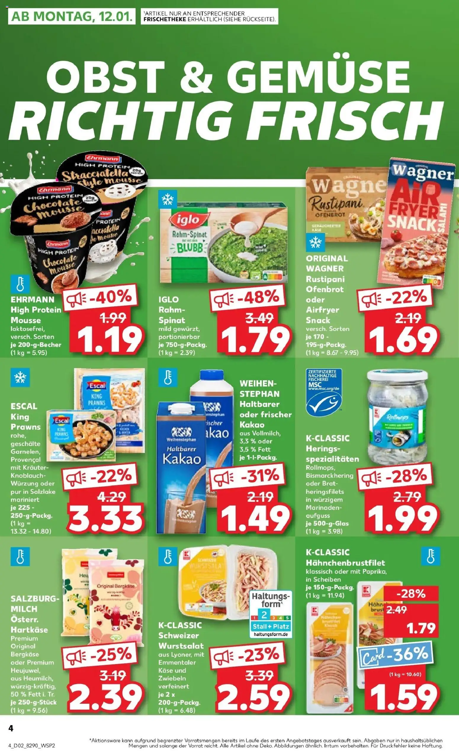 Kaufland prospekt Lippstadt	 – gültig ab 11.01.2026 | Seite: 4 | Produkte: Milch, Käse, Gemüse, Knoblauch