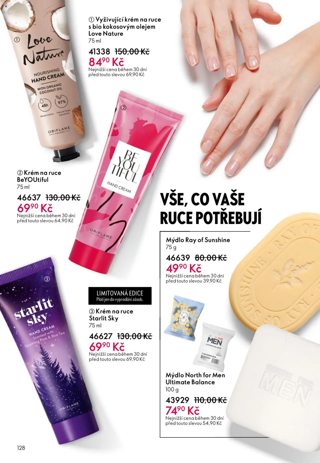 Oriflame katalog č.13/2025 od 07.09.2025 | Strana: 128 | Produkty: Krém na ruce, Mýdlo, Krém