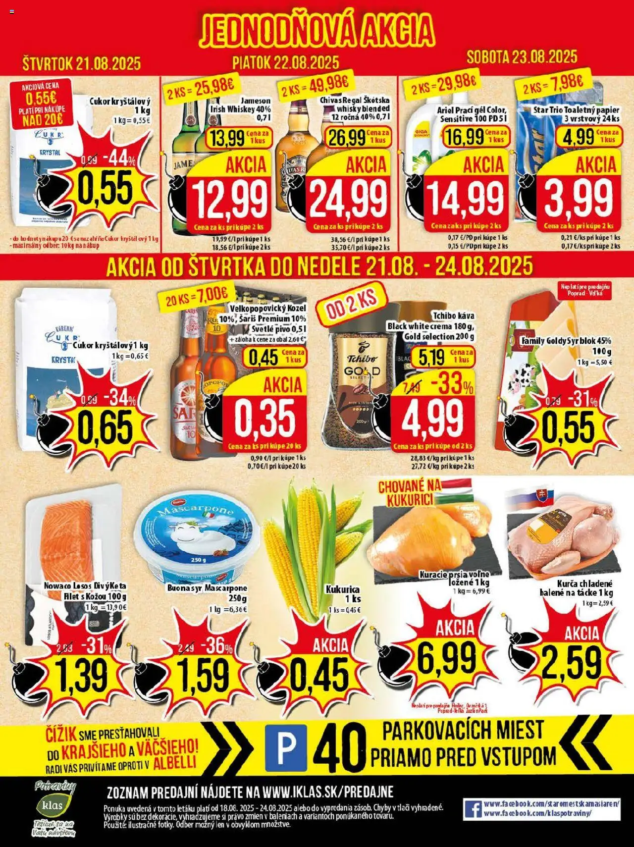 Klas leták │ platný od 18.08.2025 | Strana: 21 | Produkty: Regál, Pivo, Šariš, Kurča