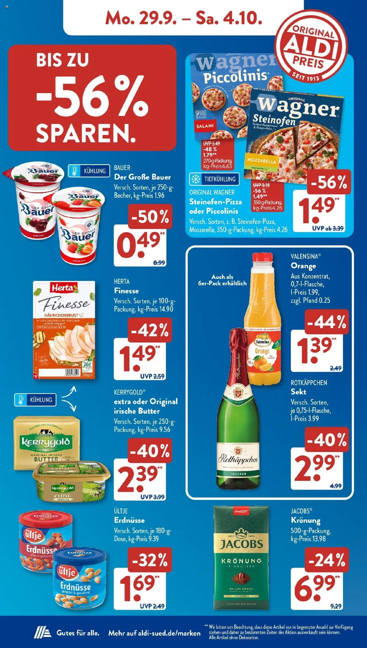 Aldi Süd - Aldi Süd: Wochenangebote – gültig ab 28.09.2025 | Seite: 12 | Produkte: Butter, Mozzarella, Valensina, Salami