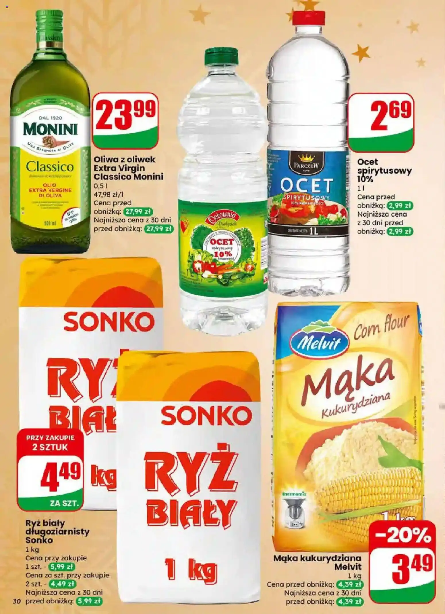 Dino Gazetka od 17.12.2025 | Strona: 30 | Produkty: Ocet, Oliwa z oliwek, Oliwa z oliwek extra virgin, Mąka kukurydziana