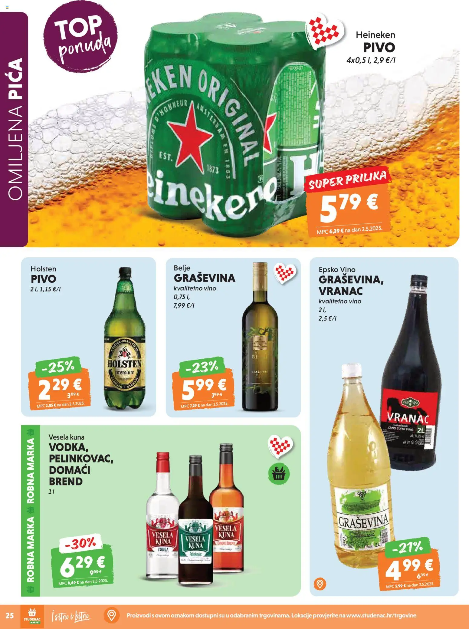 Studenac katalog | vrijedi od 15.04.2026 | Stranica: 26 | Proizvodi: Pica, Pivo, Heineken, Vodka