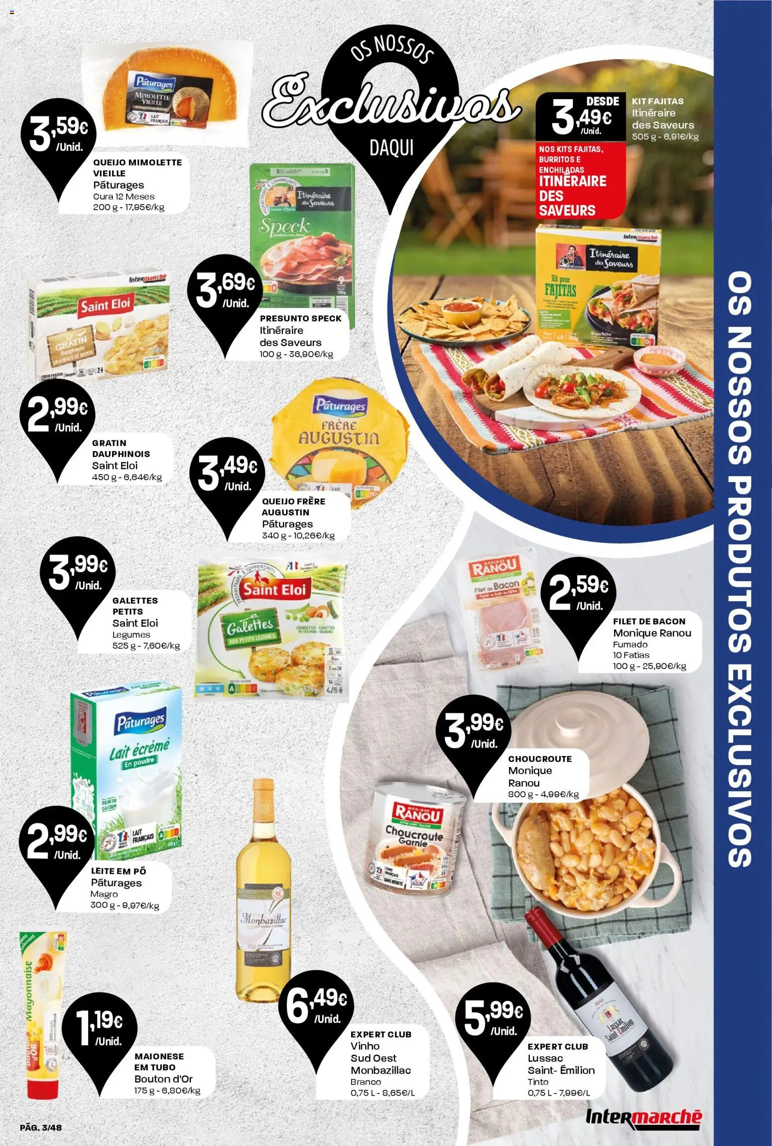 Intermarché folheto │ válido de 19.03.2026 | Página: 3 | Produtos: Batata, Bacon, Pó, Presunto