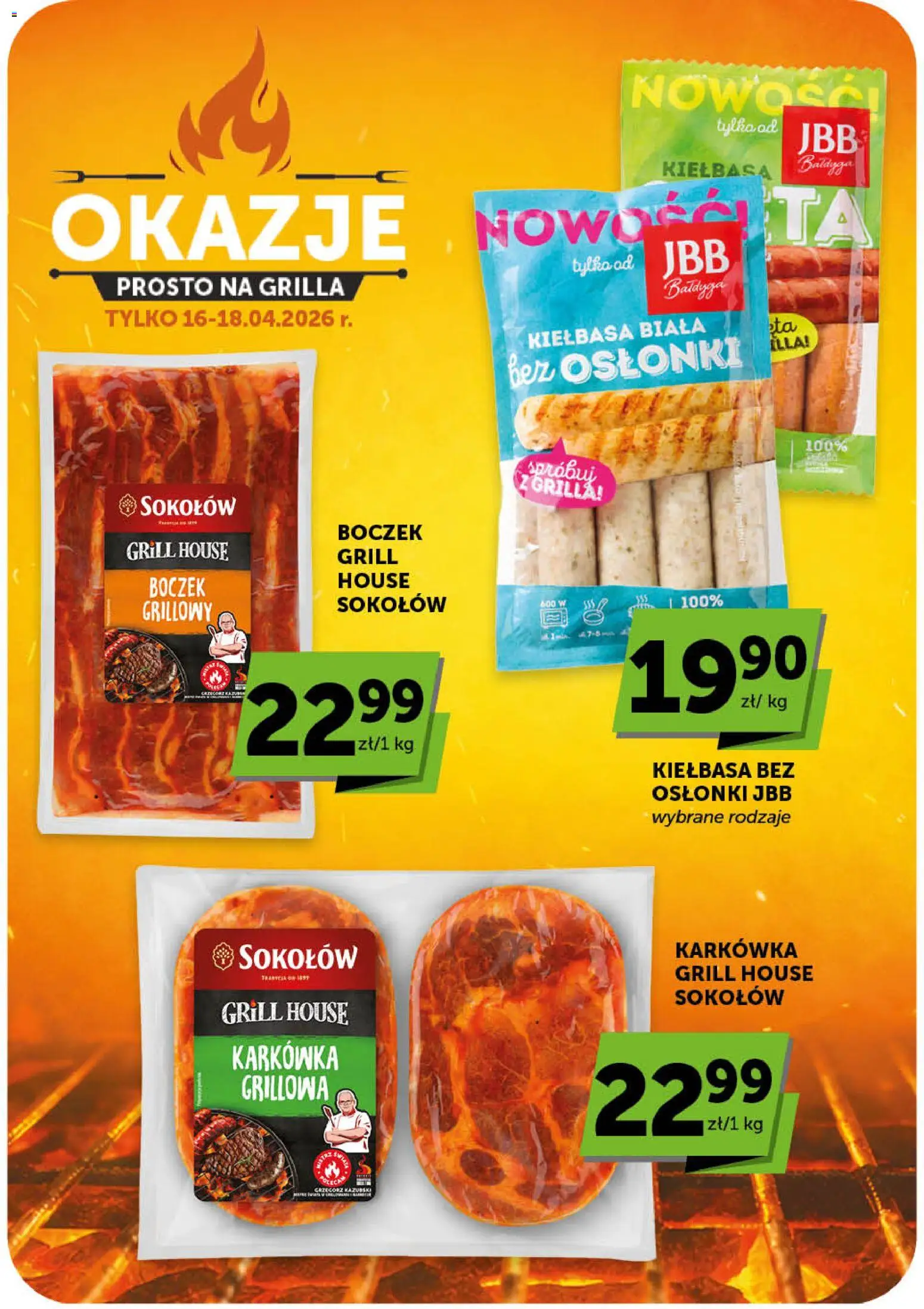 ABC gazetka od 16.04.2026 | Strona: 8 | Produkty: Kiełbasa, Karkówka, Grill, Boczek