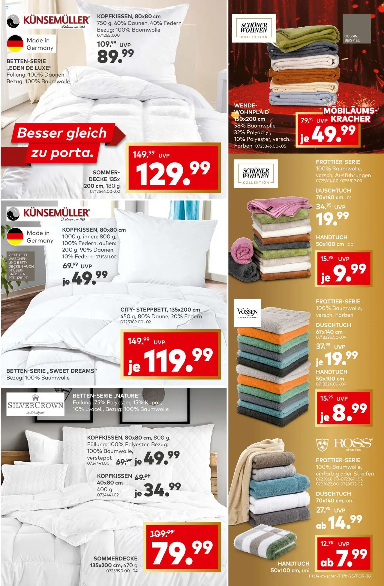 Porta! Möbiläumskracher in allen Abteilungen - Bad Vilbel-Dortelweil – gültig ab 07.09.2025 | Seite: 7 | Produkte: Bett, Decke, Energy, Kopfkissen