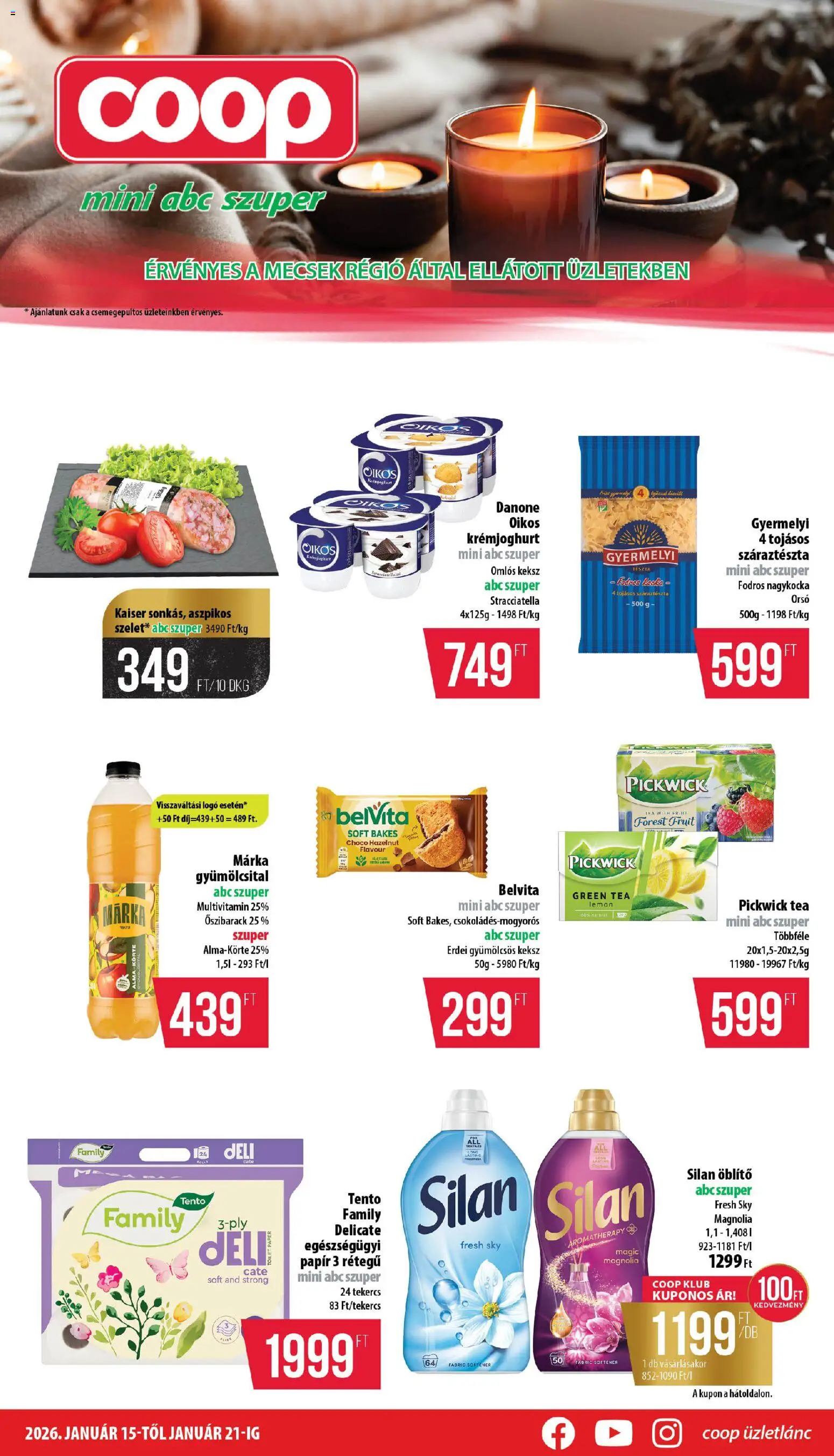COOP akciós ujság - amely érvényes a következő dátumtól: 15.01.2026 | Oldal: 1 | Termékek: Tea, Multivitamin, Száraztészta, Keksz