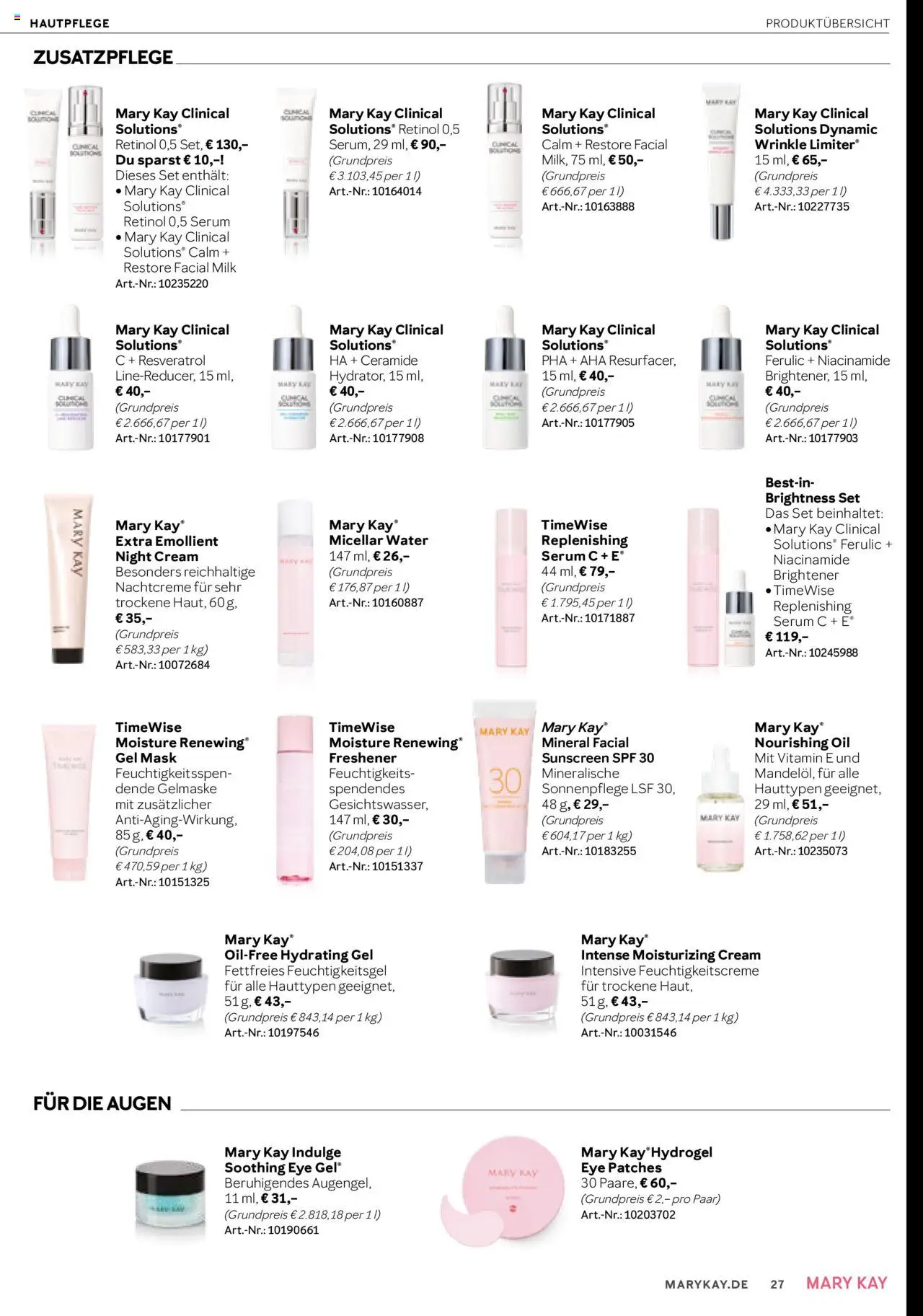 Mary Kay Katalog - gültig ab dem 16.07.2025 | Seite: 27 | Produkte: Serum, Nachtcreme