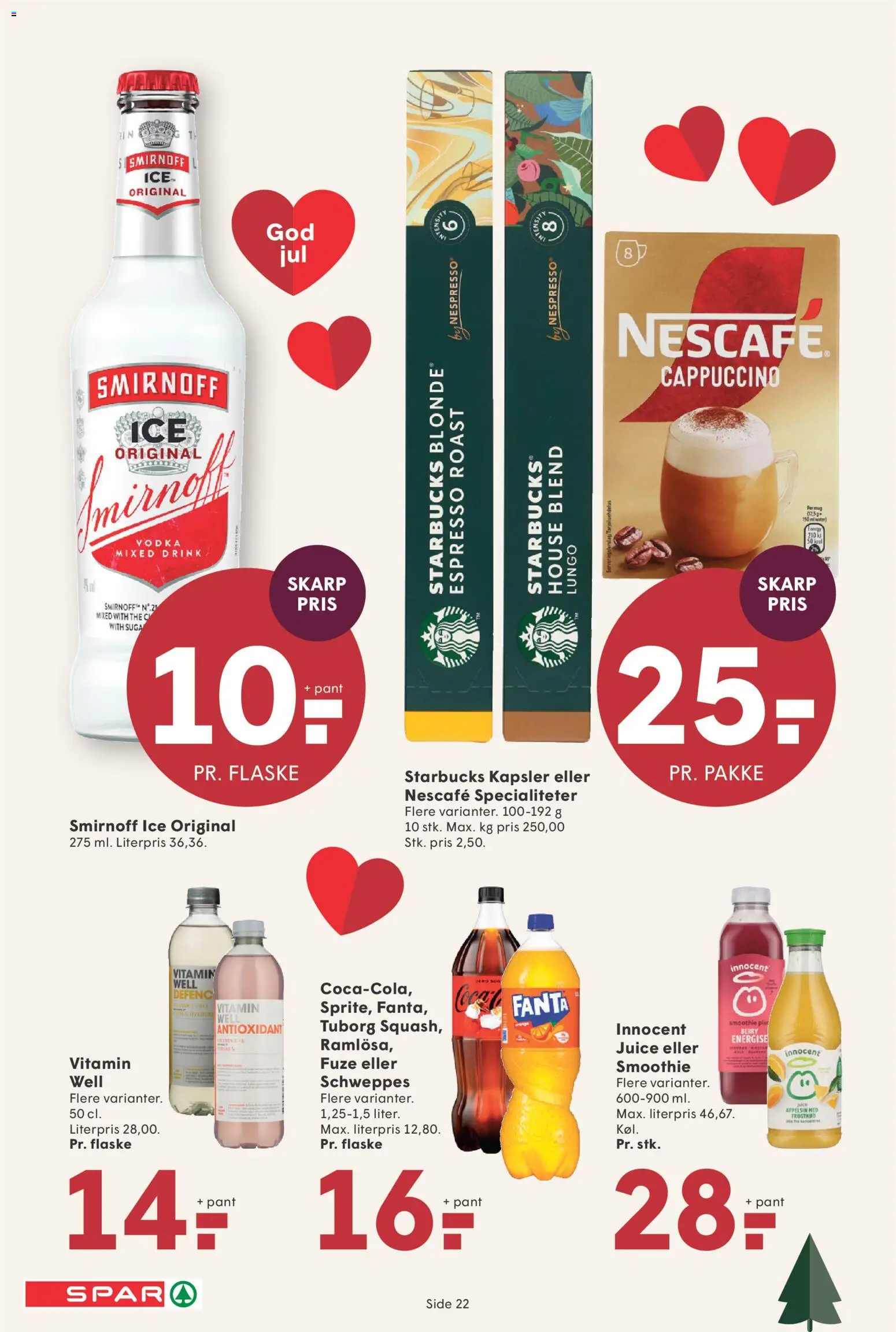 Spar tilbudsavis – gyldig fra 28.11.2025 | Side: 26 | Produkter: Juice, Vodka, Fanta, Smoothie