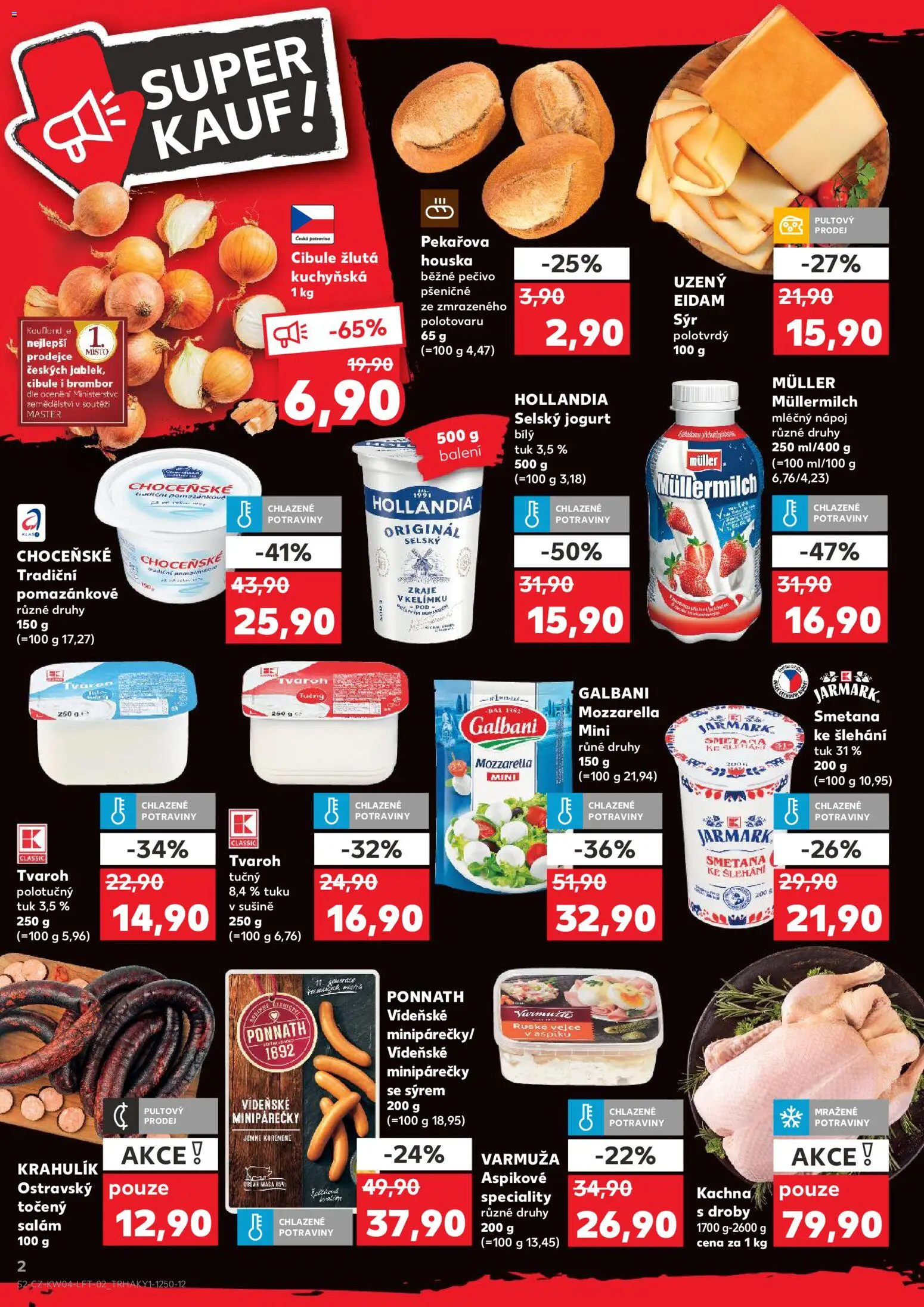 Kaufland leták - Ostrava od 21.01.2026 | Strana: 2 | Produkty: Salám, Smetana ke šlehání, Hollandia, Müllermilch