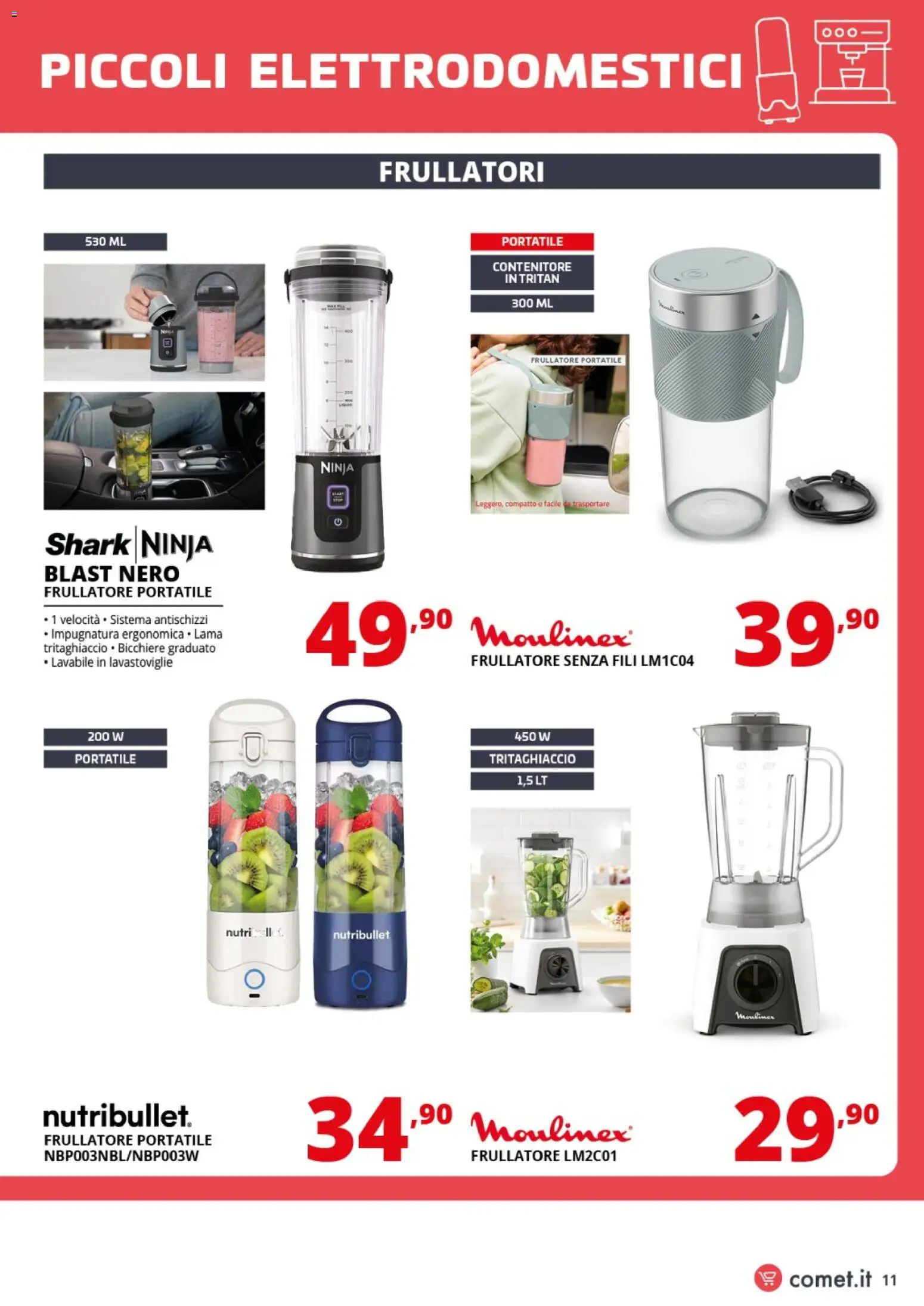 Volantino Comet del 20.03.2026 | Pagina: 11 | Prodotti: Frullatore, Lavastoviglie, Contenitore
