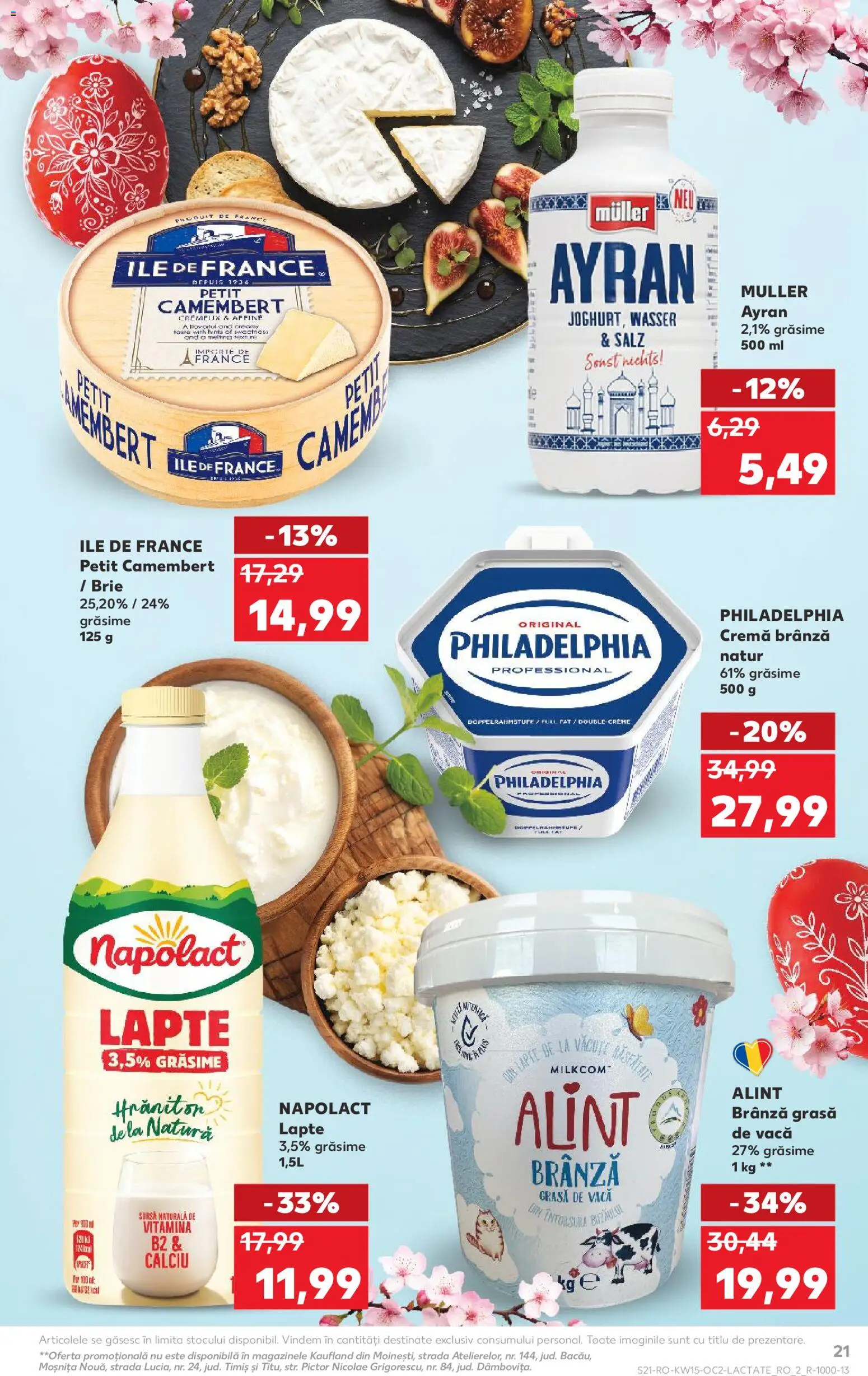 Noul catalog Kaufland – valabil de la 08.04.2026 | Pagină: 21 | Produse: Lapte, Brânză, Cremă