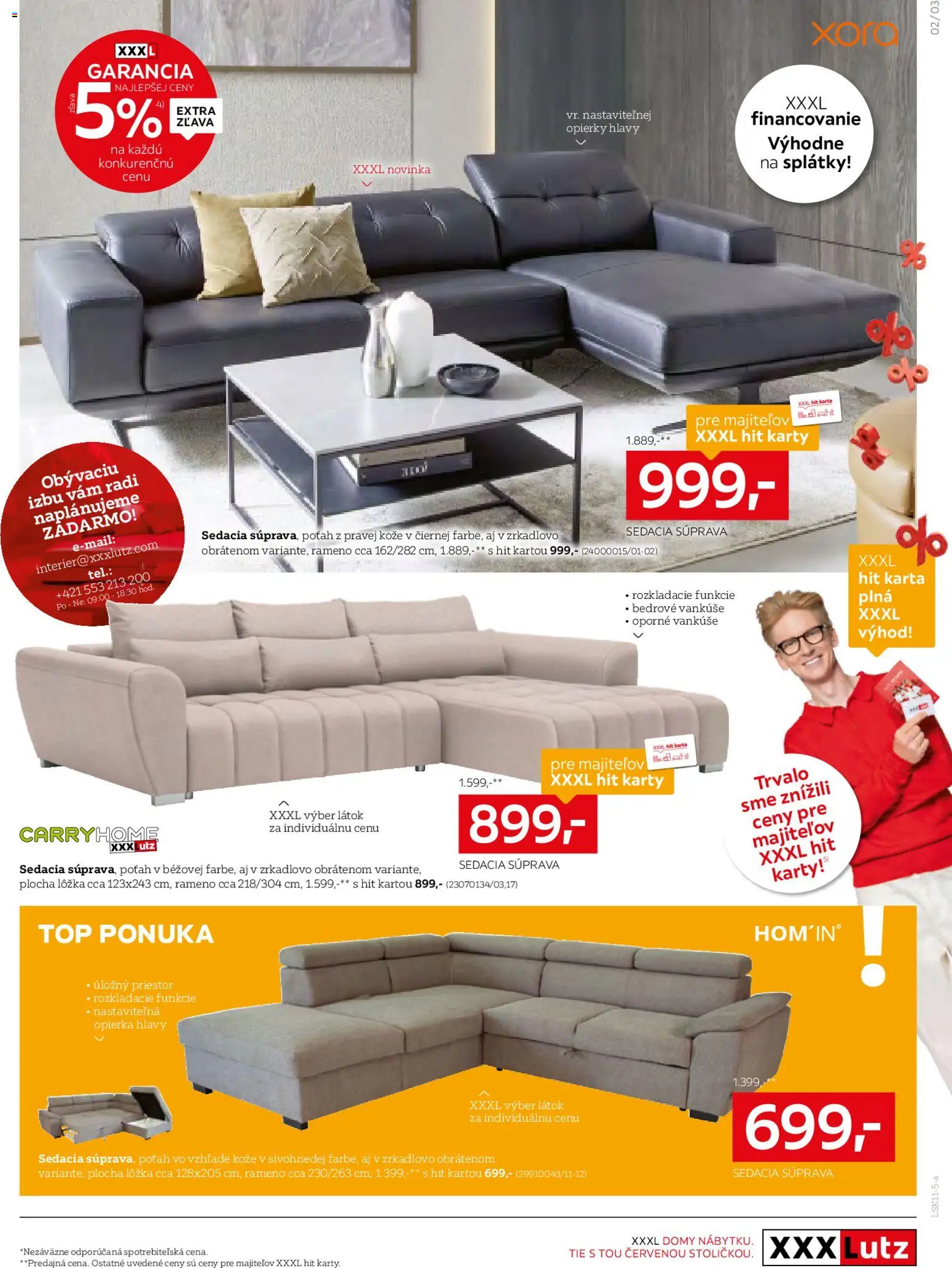 Nové XXXLutz akcie – leták je platný od 03.11.2025 | Strana: 3 | Produkty: Sedacia súprava, Vankúše
