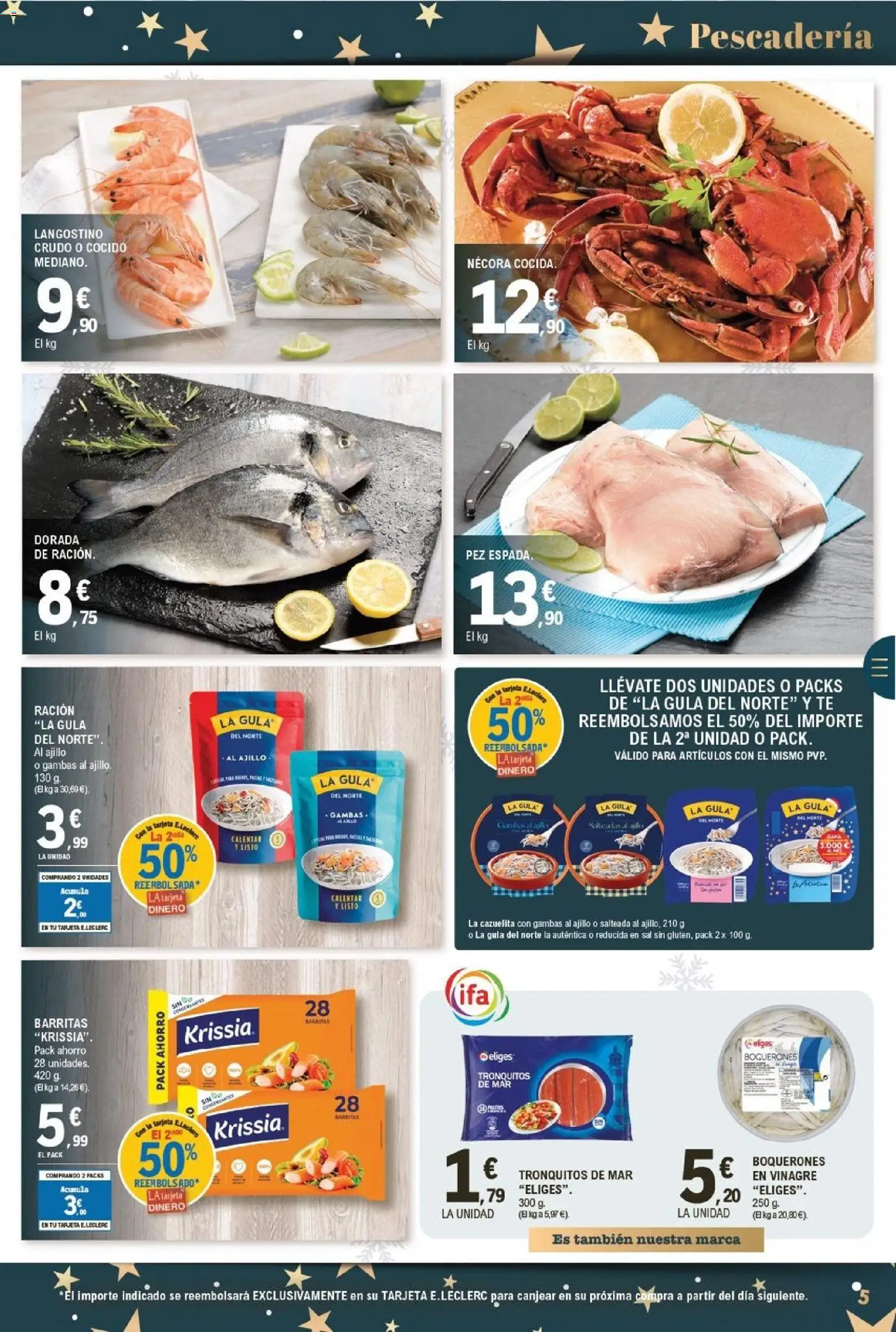E.Leclerc folleto │ válido desde el 26.12.2025 | Página: 5 | Productos: Té, Δεξαμενή, Langostino