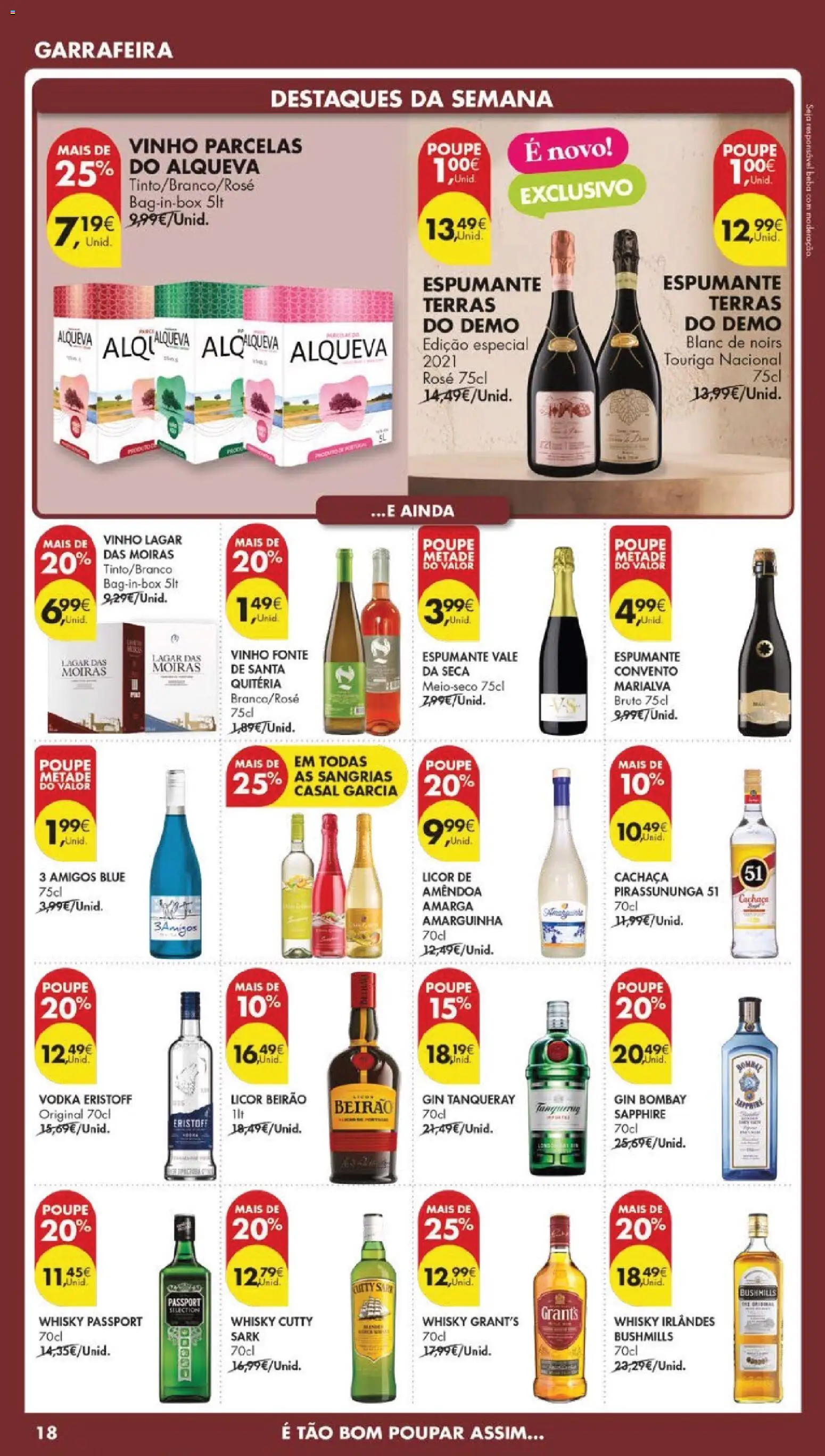 Pingo Doce folheto │ válido de 21.04.2026 | Página: 20 | Produtos: Espumante, Cachaça, Licor, Gin
