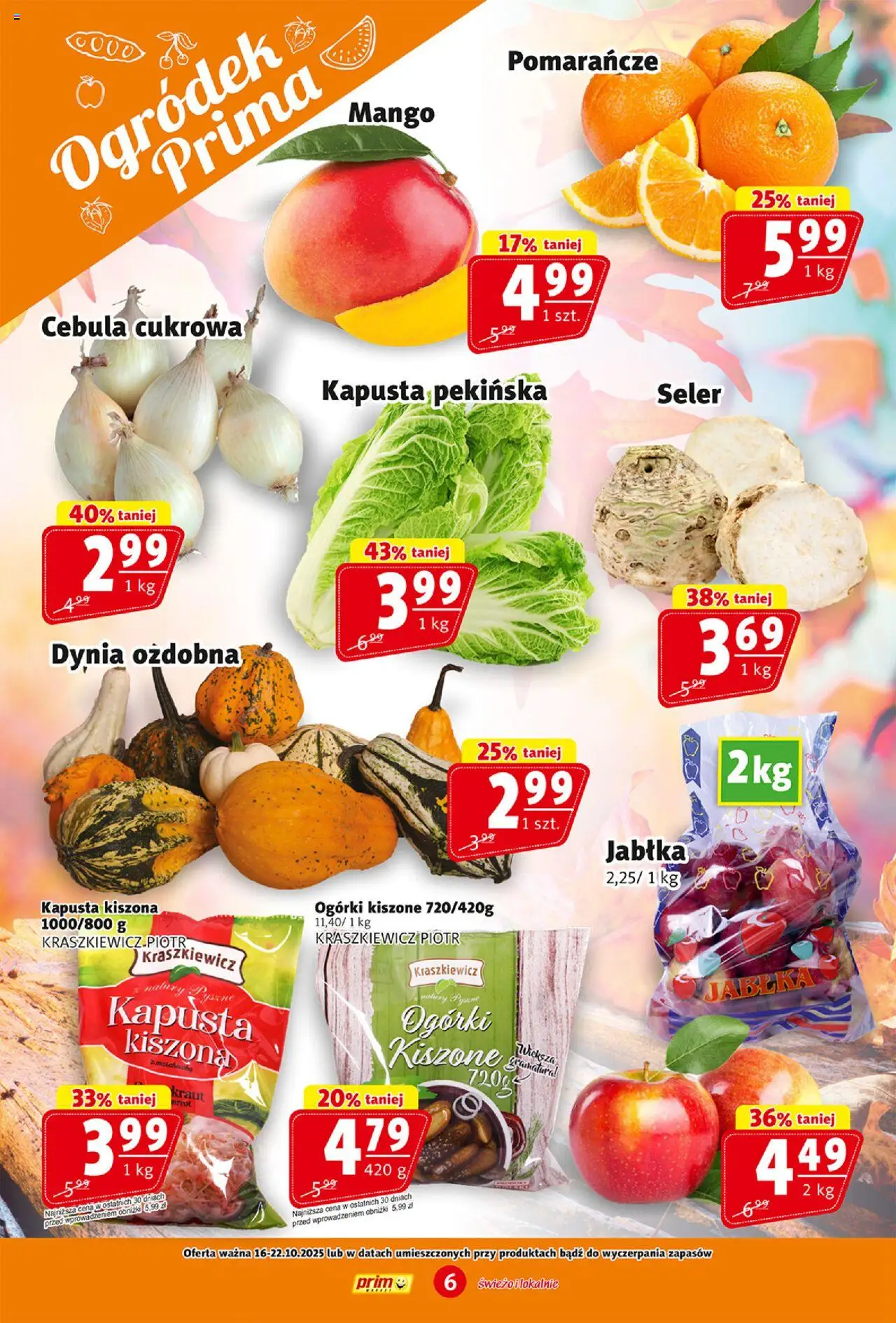 Prim Market Gazetka od 16.10.2025 | Strona: 6 | Produkty: Mango, Kapusta, Dynia, Kapusta pekińska