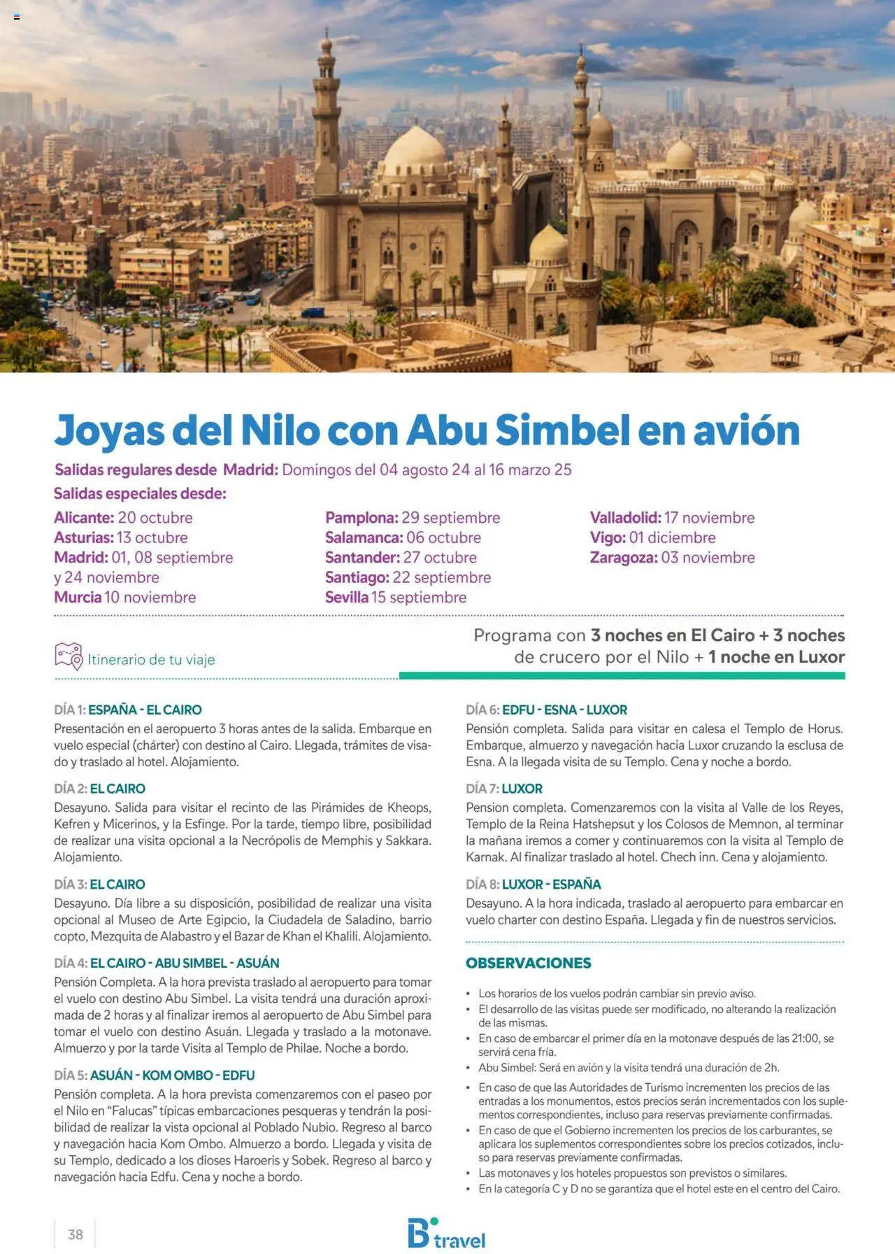 B the travel brand Egipto │ válido desde el 15.04.2024 | Página: 38 | Productos: Navegación