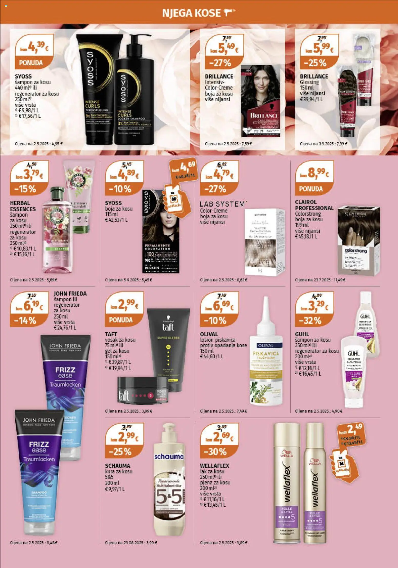 Müller katalog | vrijedi od 27.10.2025 | Stranica: 5 | Proizvodi: Vosak za kosu, Regenerator, Lak za kosu, Regenerator za kosu