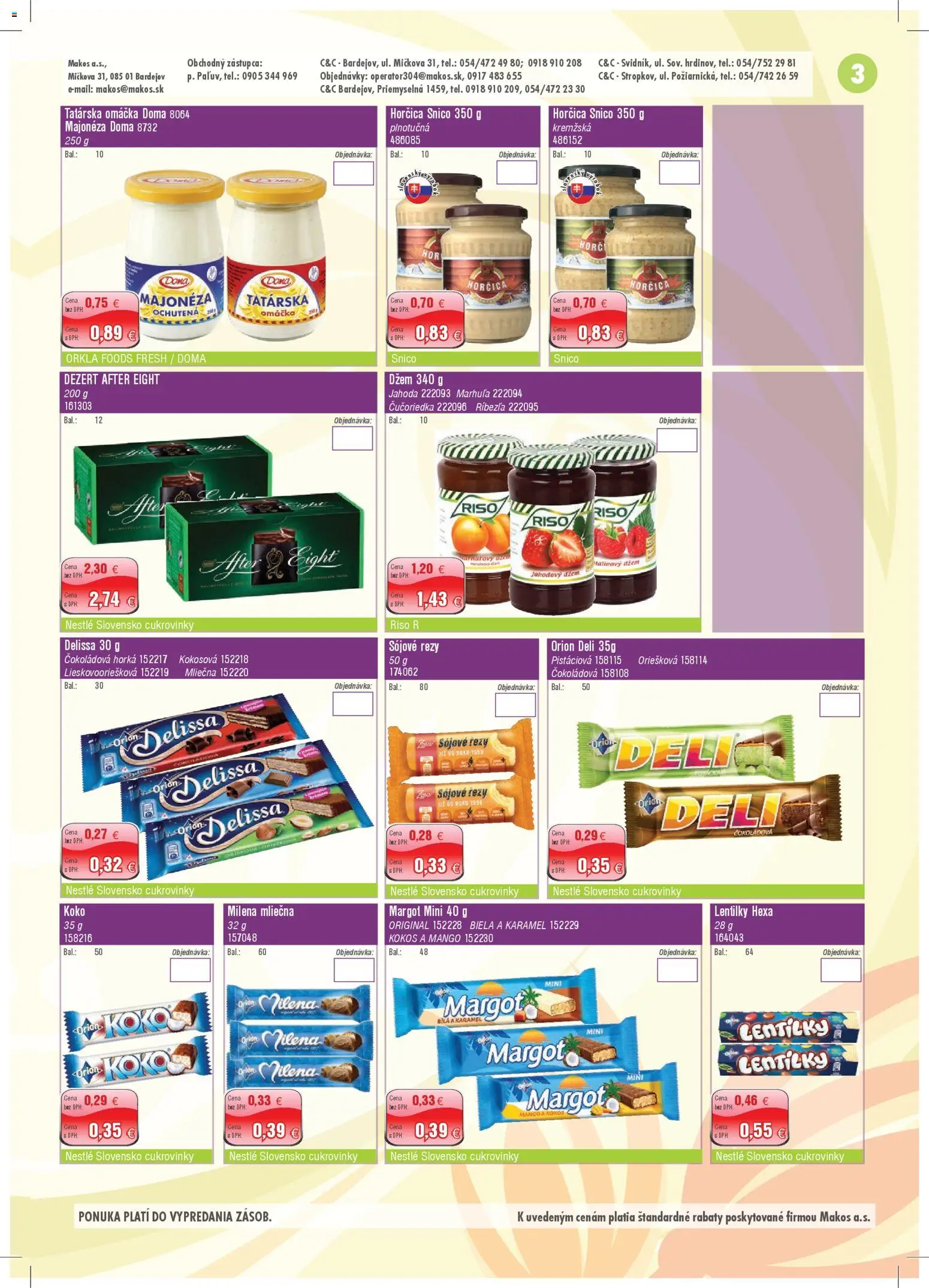 Nové Makos akcie – leták je platný od 01.12.2025 | Strana: 3 | Produkty: Tatárska omáčka, Omáčka, Mango